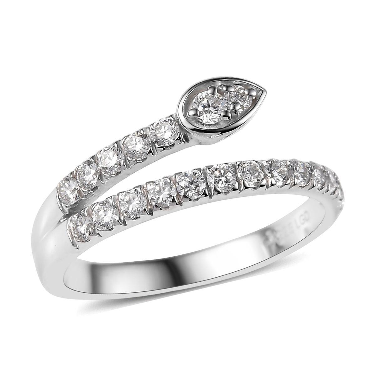 Sterling Silver 0.54CTW. Lab-Grown Diamond Snake Ring