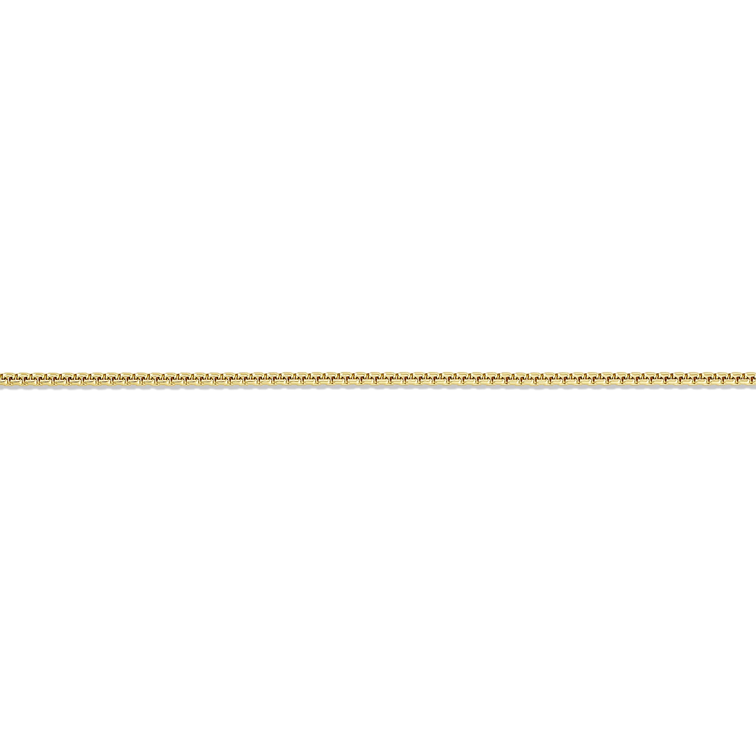 Straight Close View of 14K Yellow Gold 1.7MM 22" Solid Round Box Chain