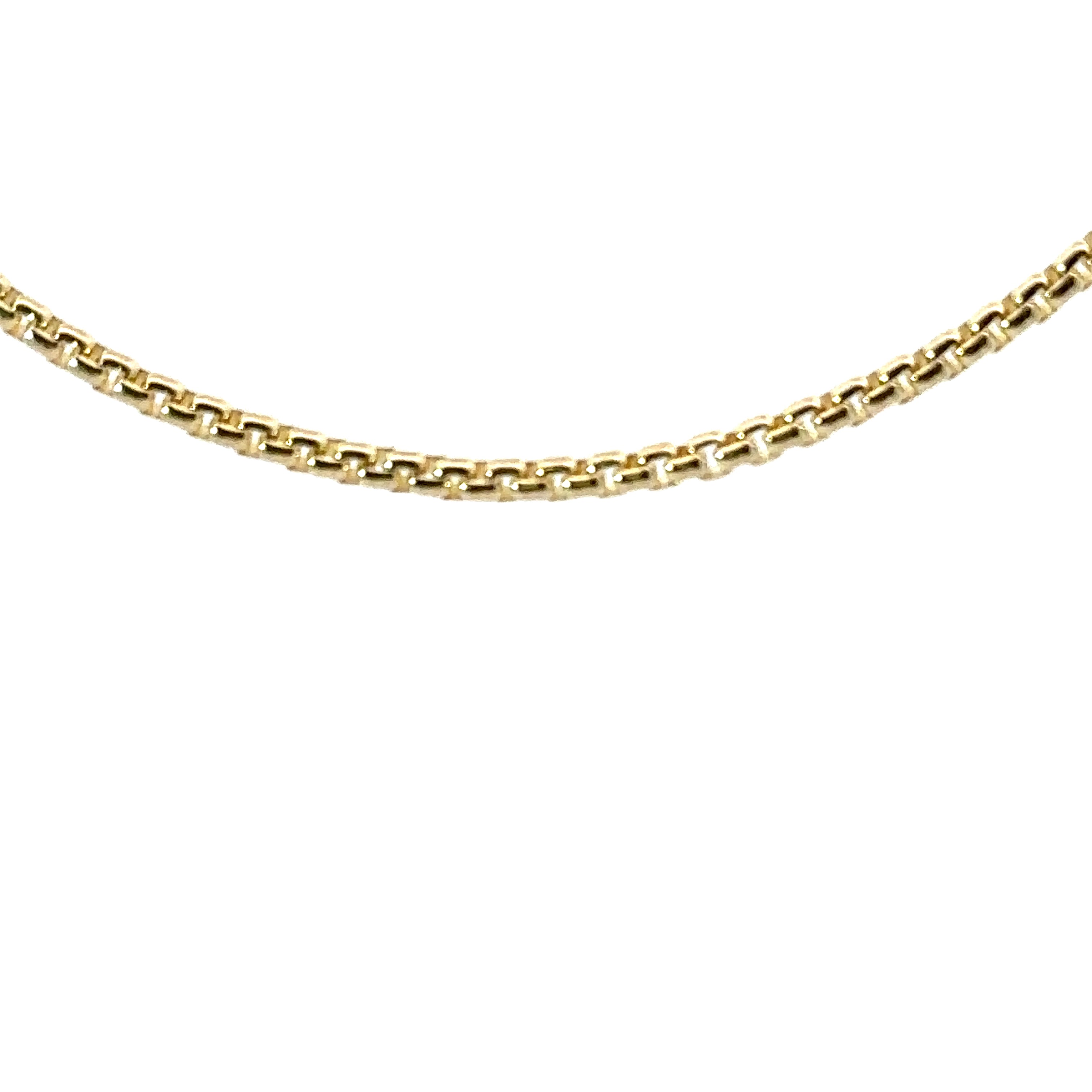 14K Yellow Gold 1.7mm Solid Round Box Chain