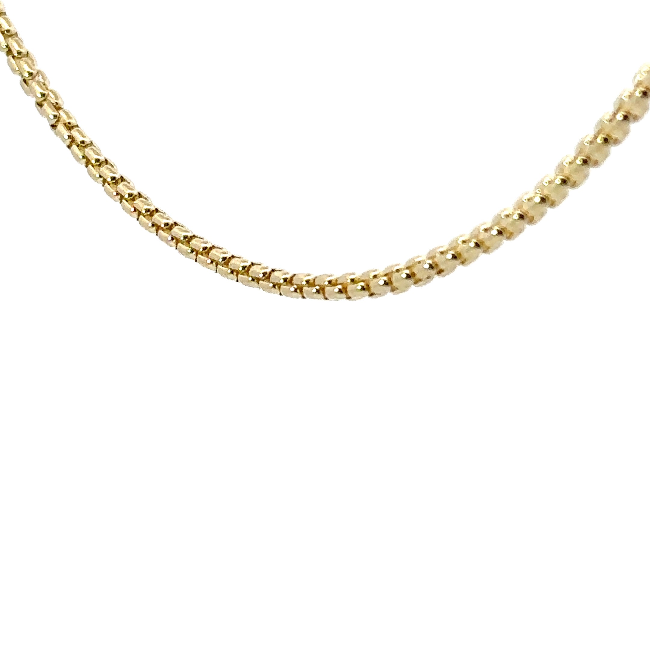 14K Yellow Gold 1.7mm Solid Round Box Chain