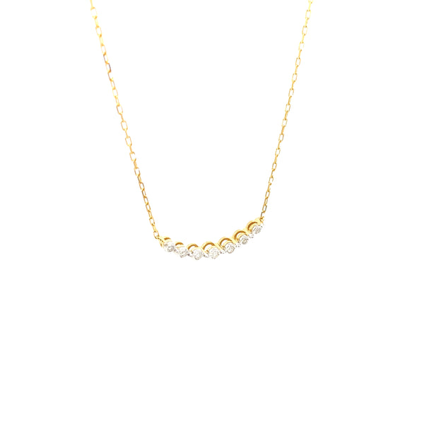 Yellow-Gold Plated Sterling Silver 1/8CT. Diamond Journey Necklace Center