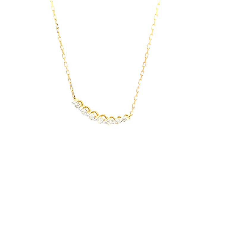 Yellow-Gold Plated Sterling Silver 1/8CT. Diamond Journey Necklace Center