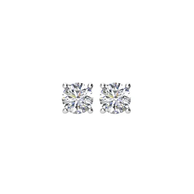 BLACK FRIDAY 2025! 1/2CTW. Lab-Grown Diamond Sterling Silver Basket-Set Stud Earrings