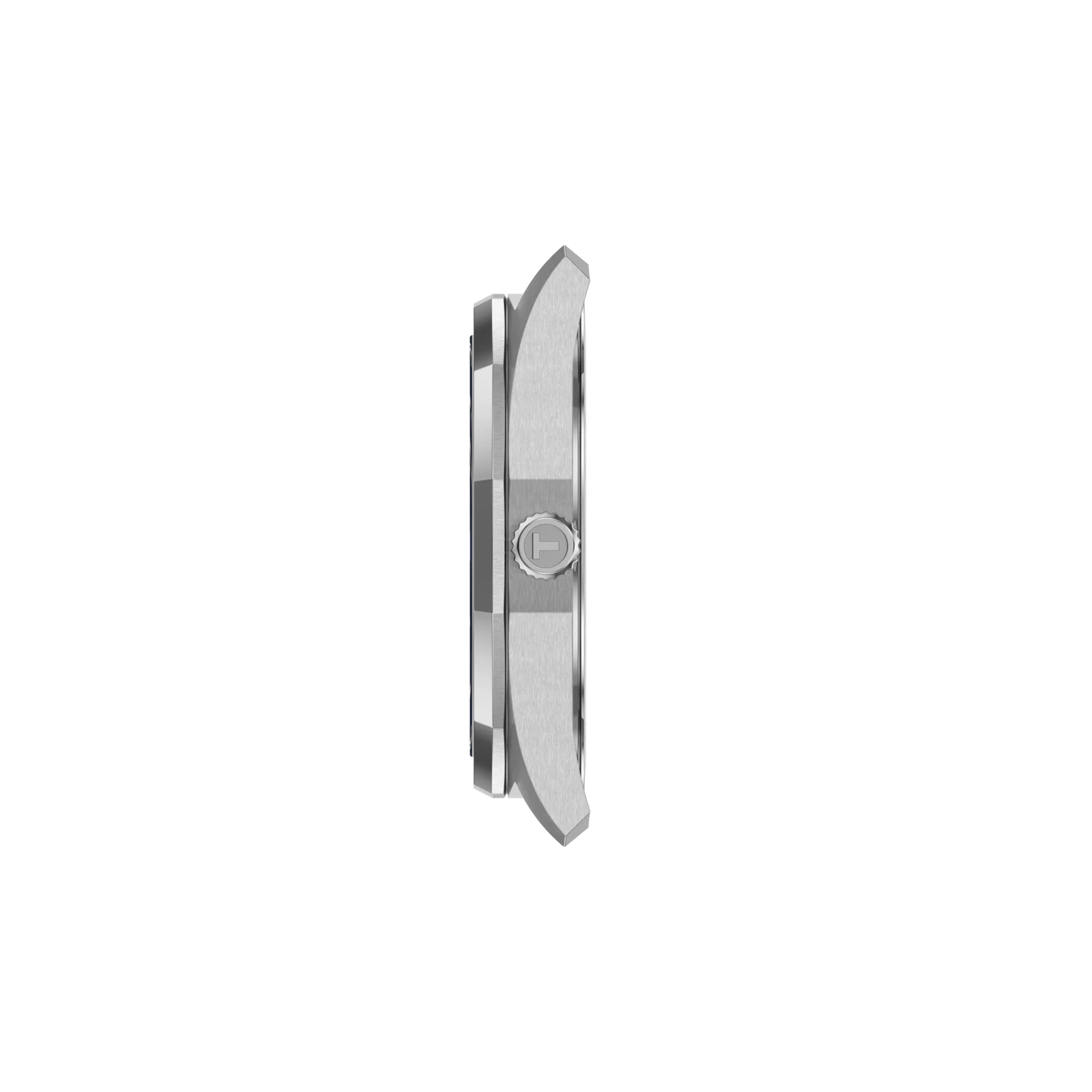 Silver watch with a detailed face on a white background