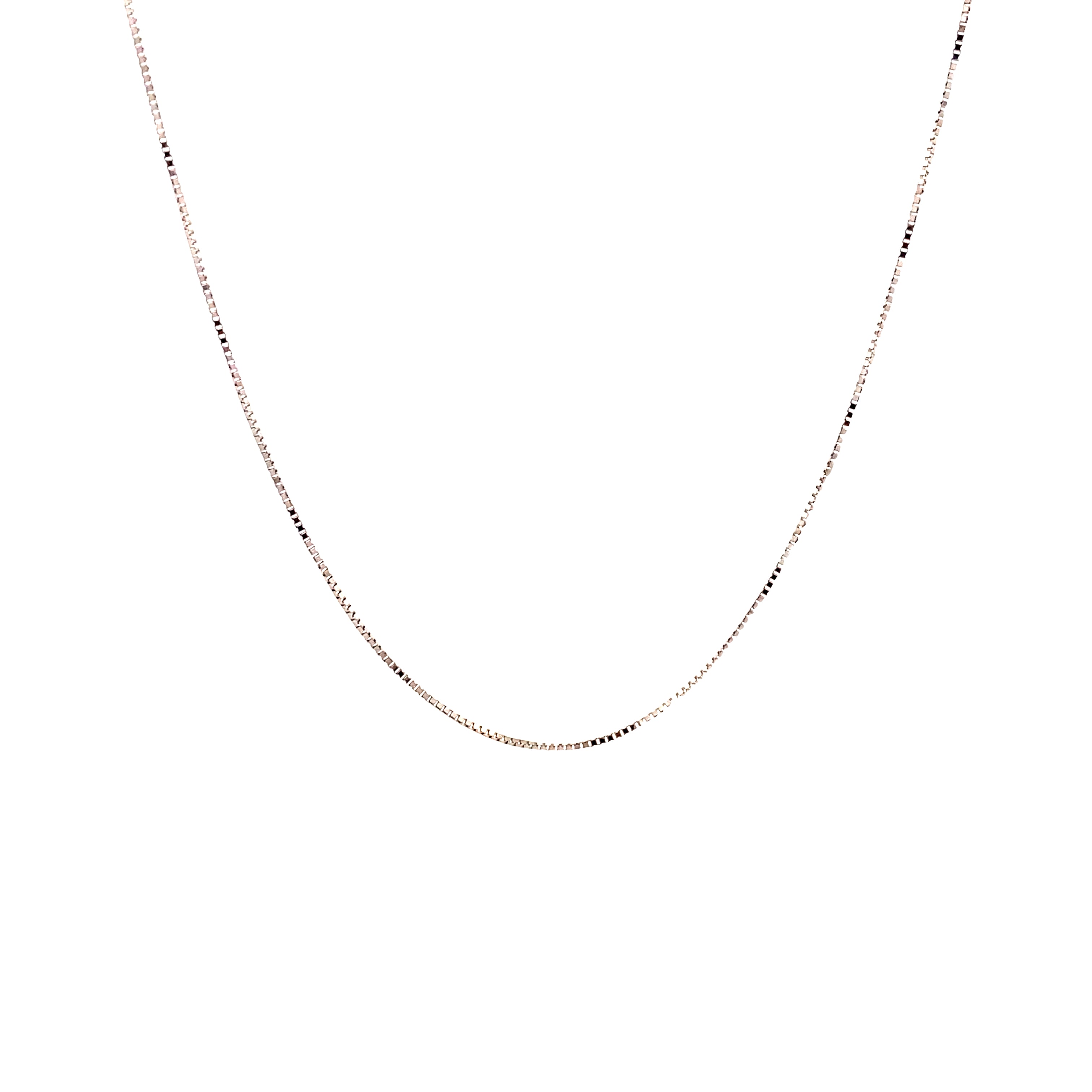 10K White Gold 0.5MM Diamond-Cut Box Chain