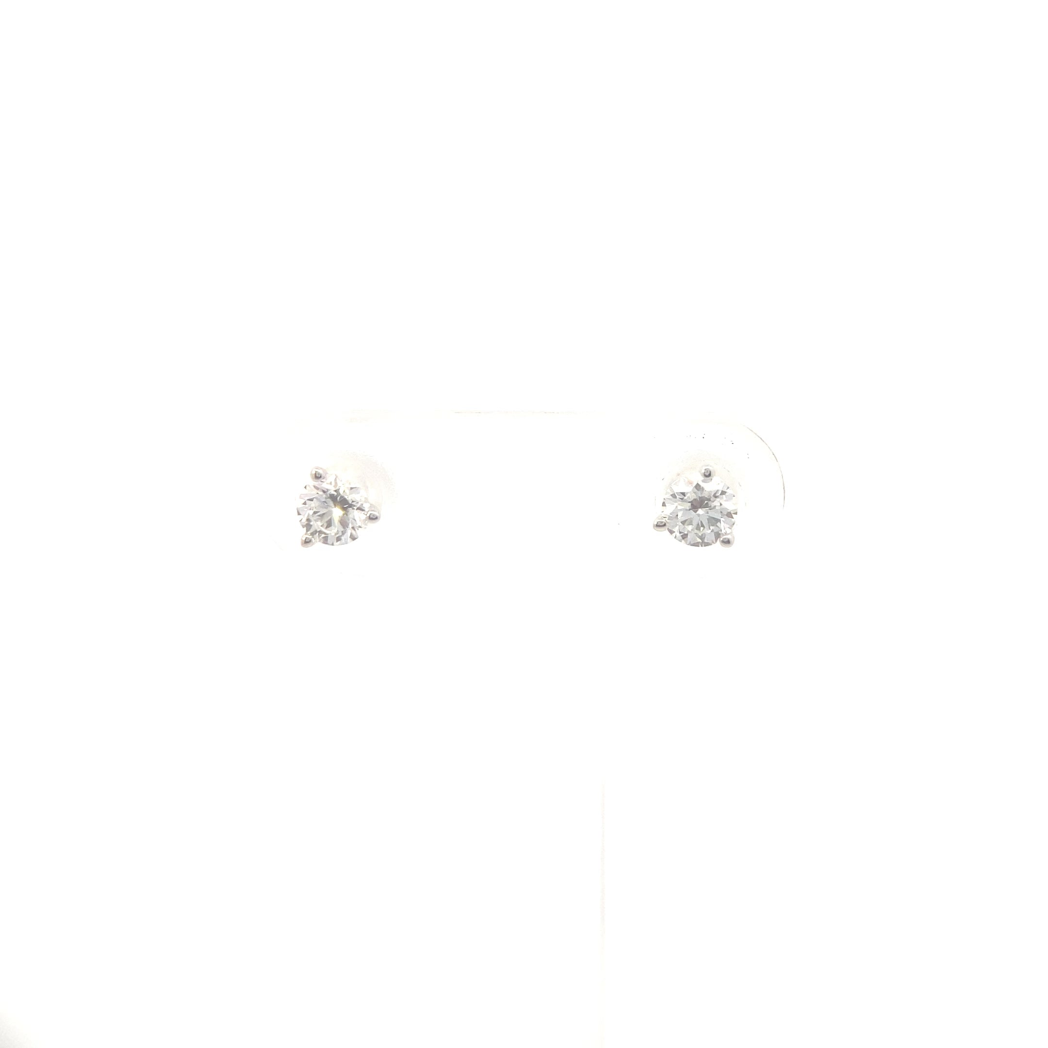 14K White Gold 1/4CT. Lab-Grown Martini Set Diamond Studs