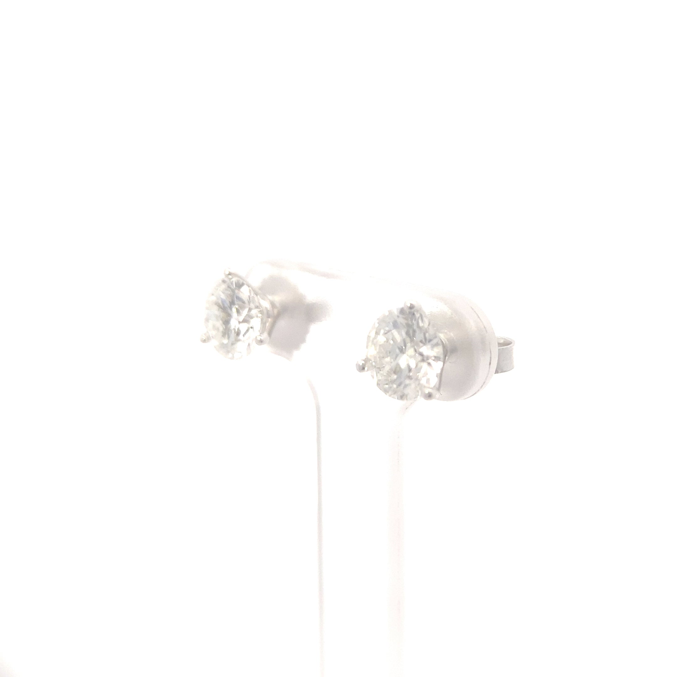 14K White Gold 2CT. Lab-Grown Diamond Stud Earrings
