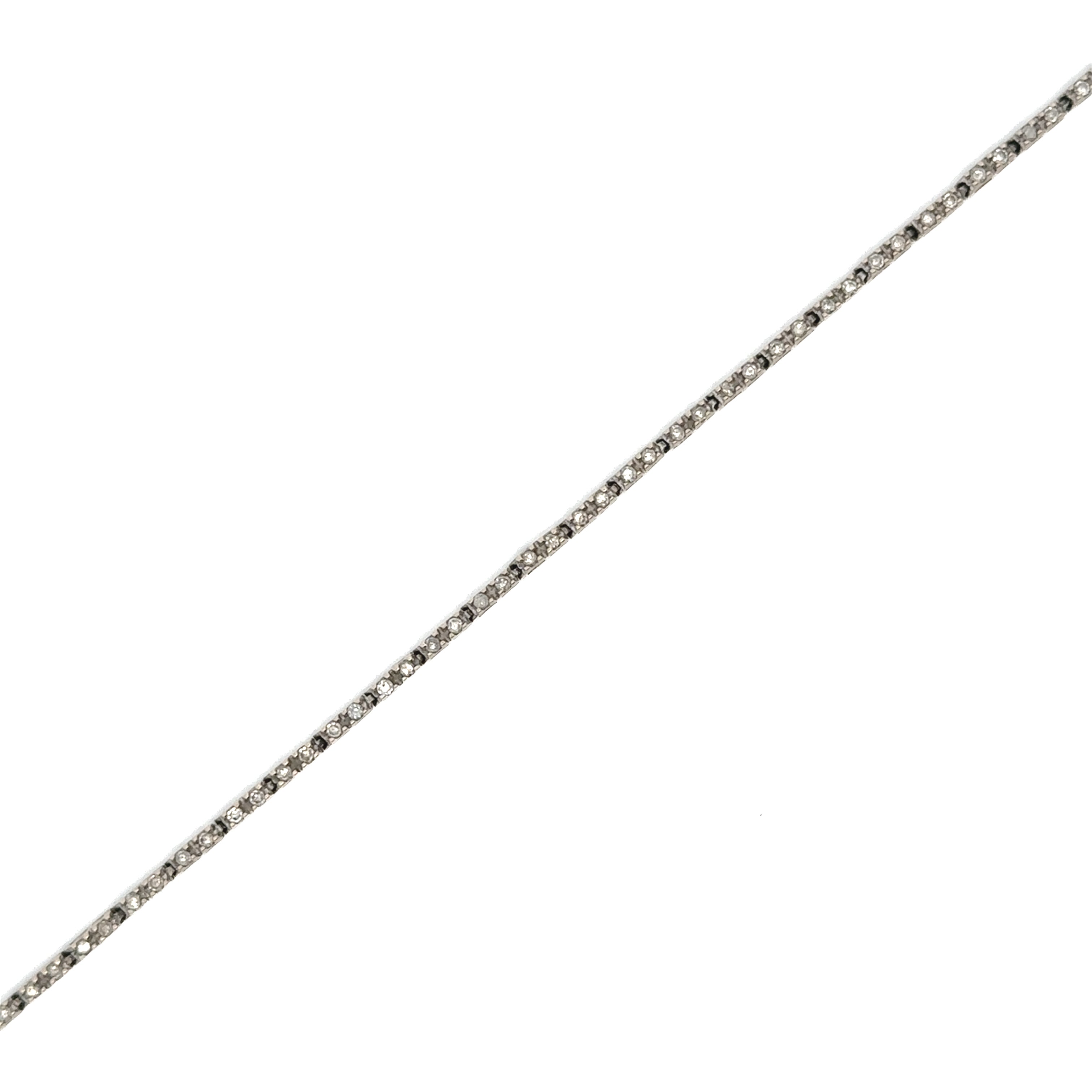 Estate Collection: 14K White Gold 0.5CTW. Diamond Tennis Bracelet