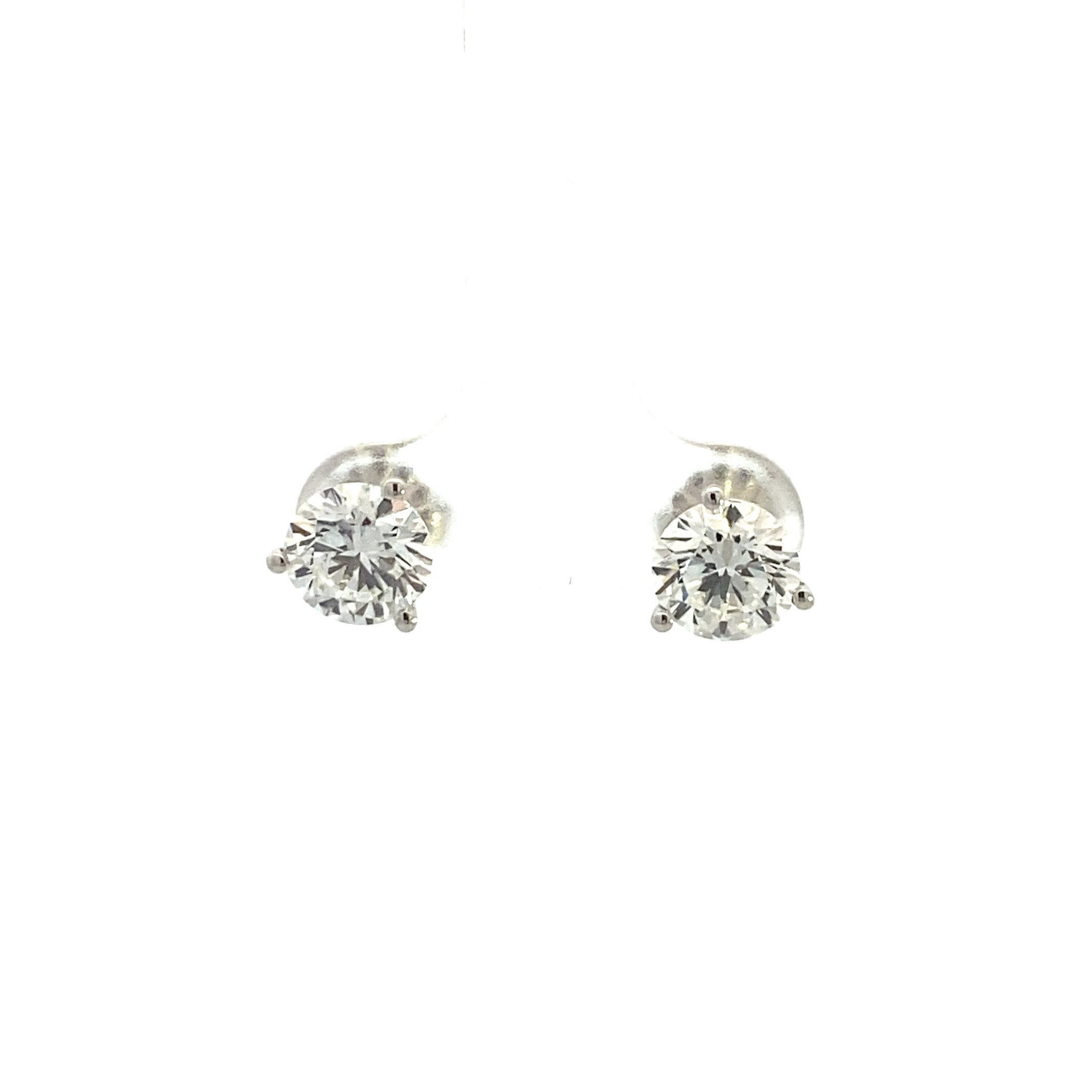 14K White Gold 2-1/2CT. Lab-Grown Martini Set Diamond Stud Earrings