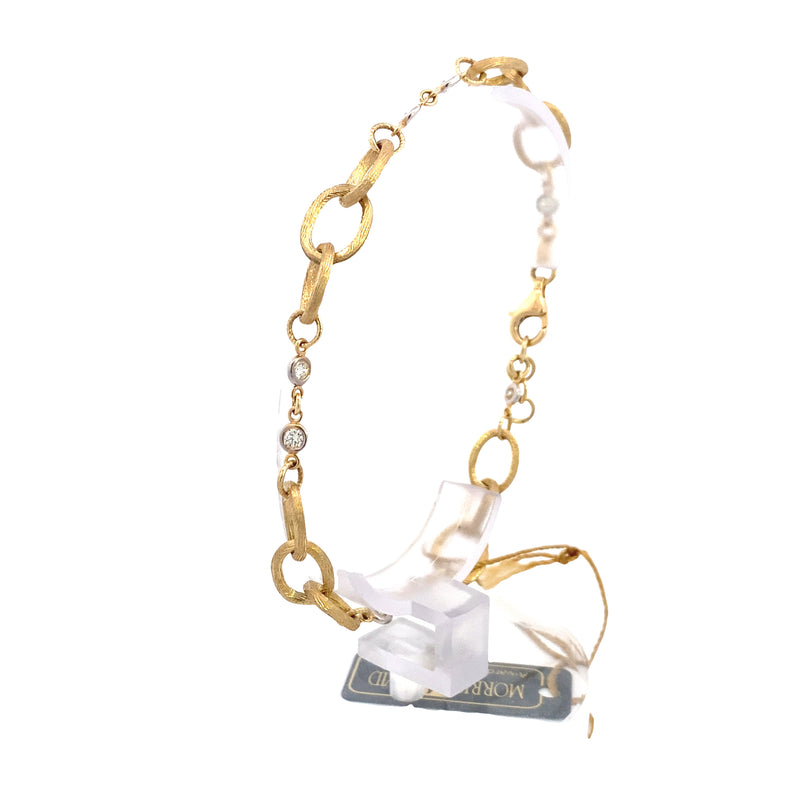 MORRIS AND DAVID 14K Yellow Gold 1/2CT. Textured Diamond Chain Bracelet