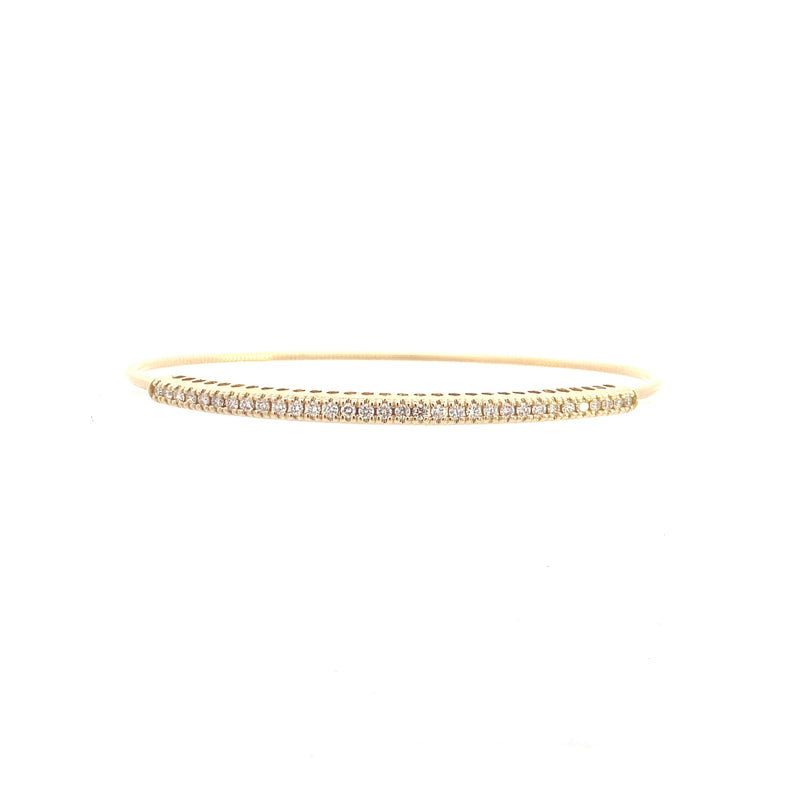 14K Yellow Gold Flexible 1/2CT. Diamond Bangle Bracelet