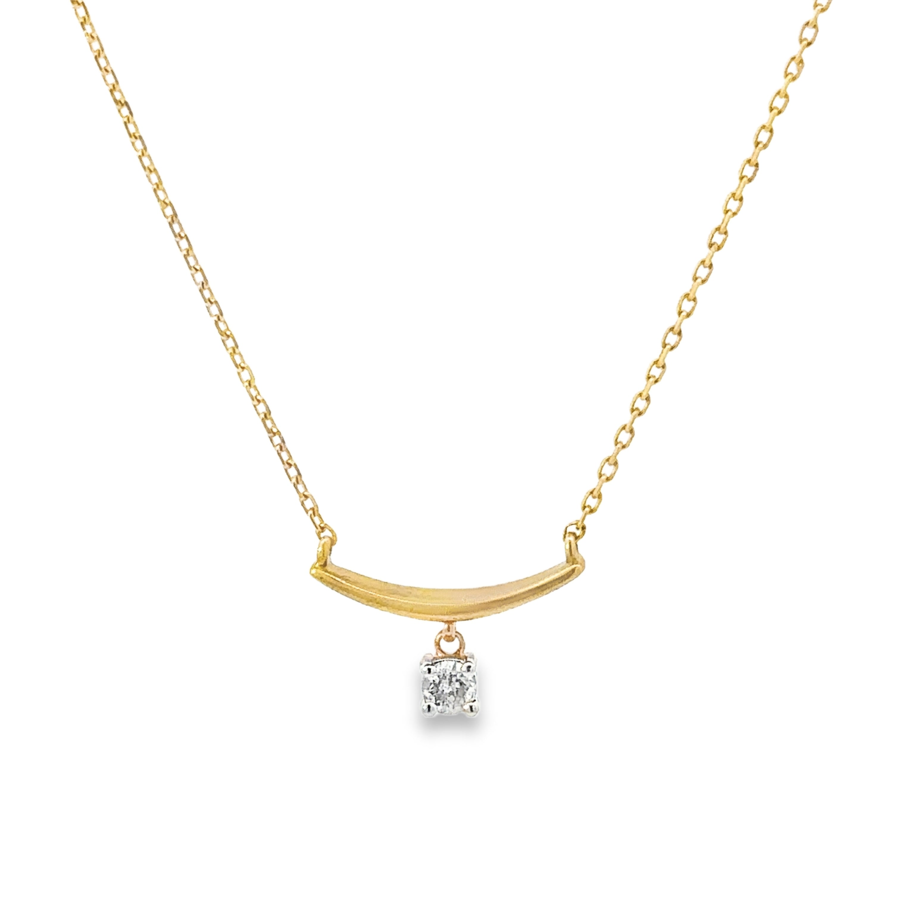 10K Yellow Gold Diamond Gold Bar Necklace