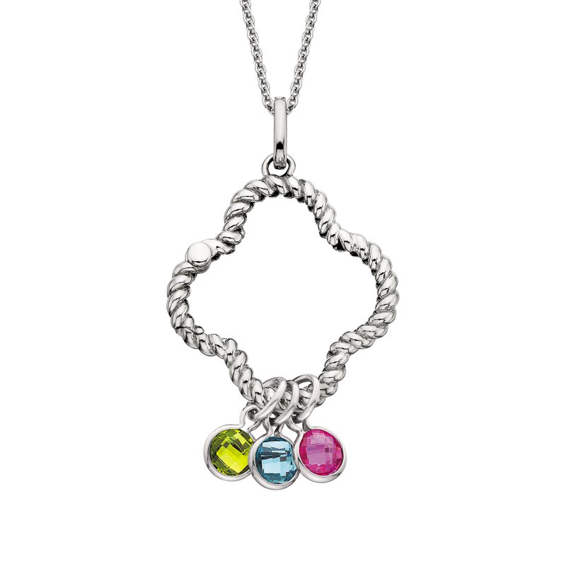 Sterling Silver Clover Charm Pendant Necklace