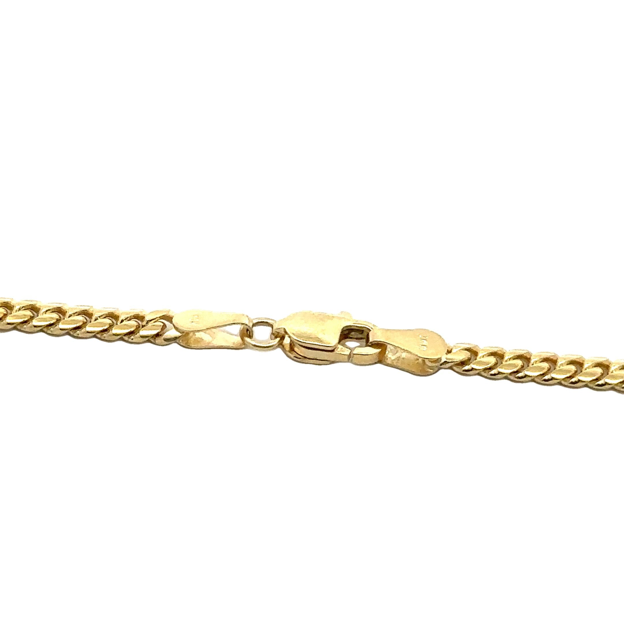 10k Yellow Gold 3.2mm 20" Solid Miami-Cuban Link Chain