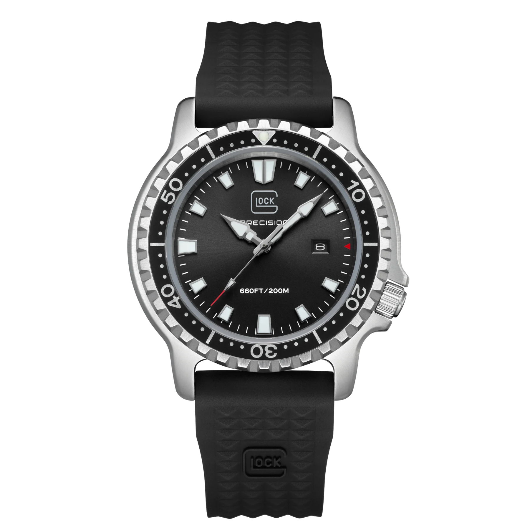 GLOCK Men's Black Dial Rotating Bezel Watch