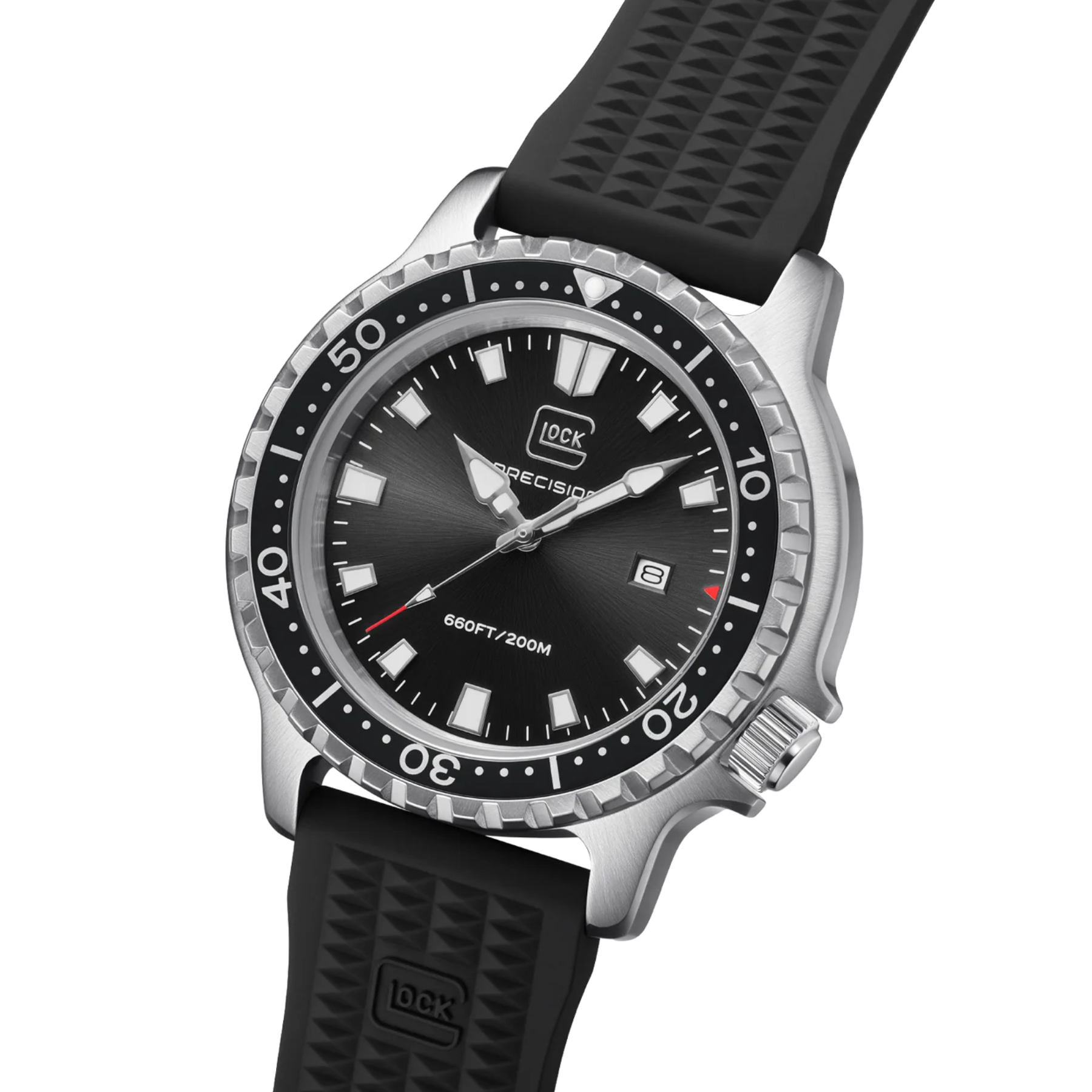 GLOCK Men's Black Dial Rotating Bezel Watch