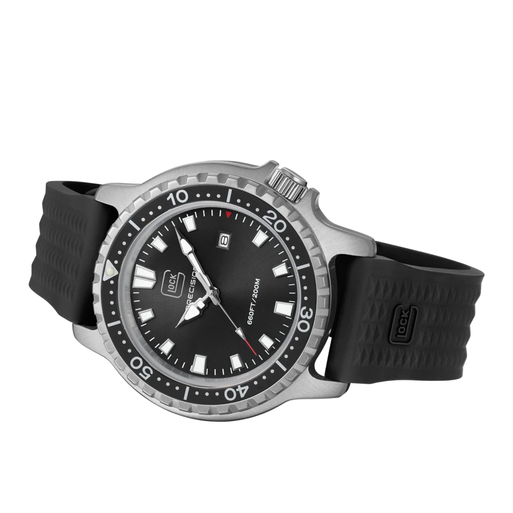 GLOCK Men's Black Dial Rotating Bezel Watch
