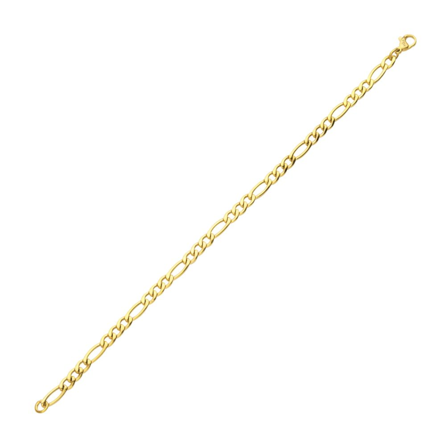 INOX 4.7mm 18Kt Gold IP Titanium Figaro Chain Bracelet