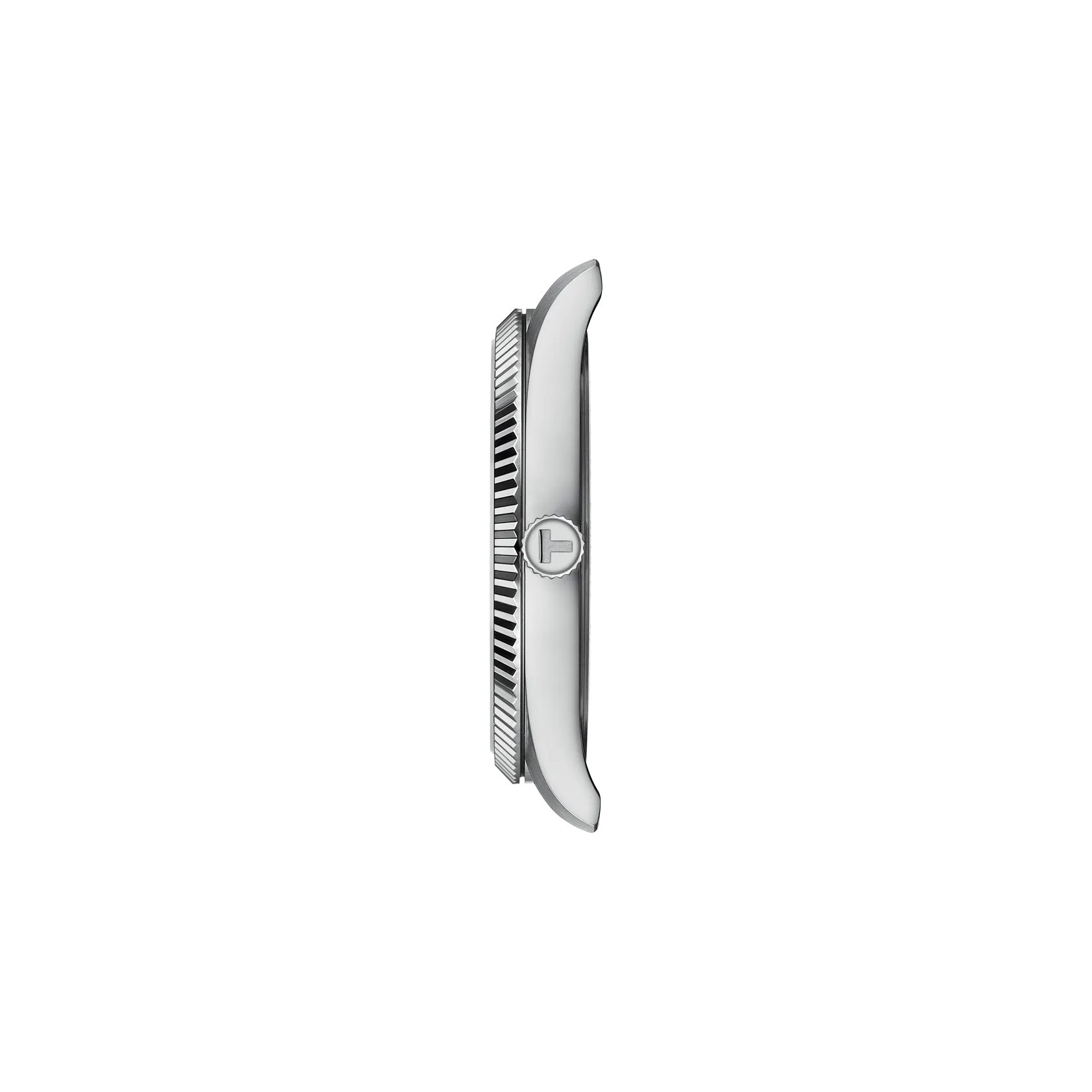 Silver watch with a detailed face on a white background