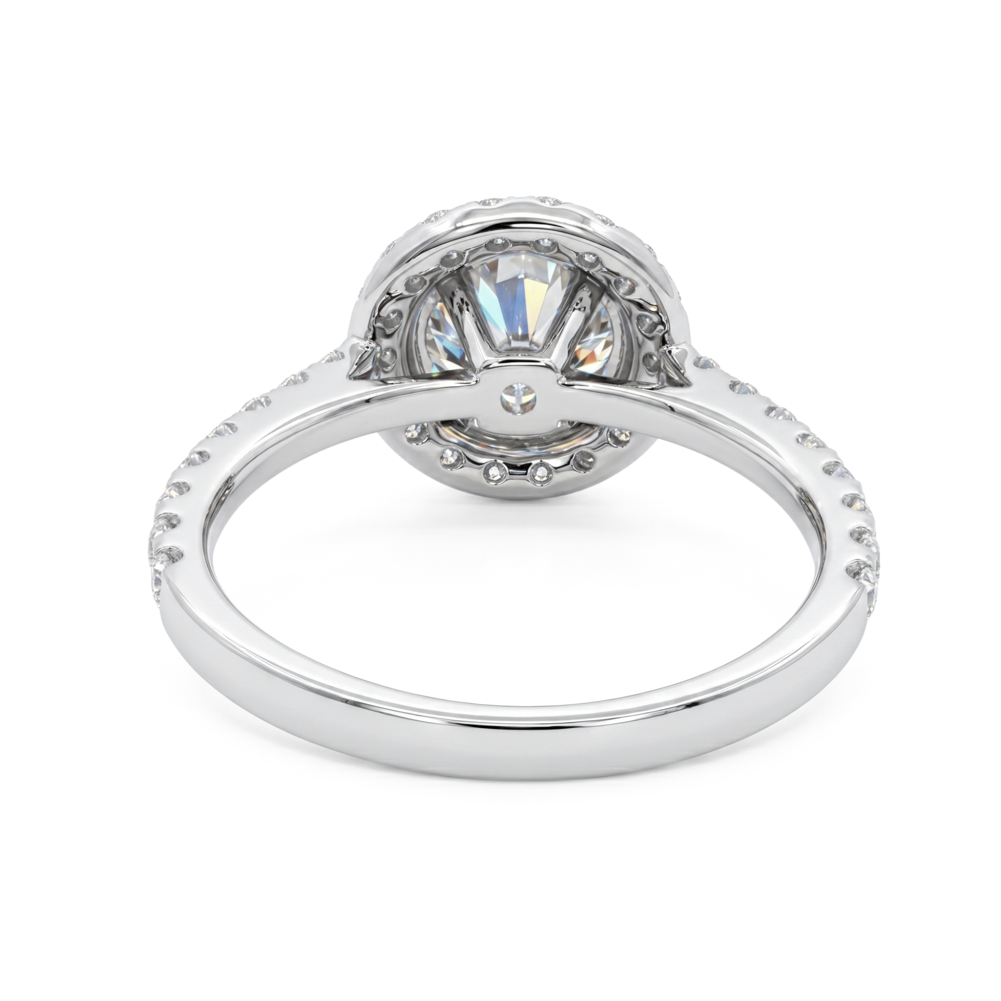 10K White Gold 1CT. Moissanite Halo Engagement Ring