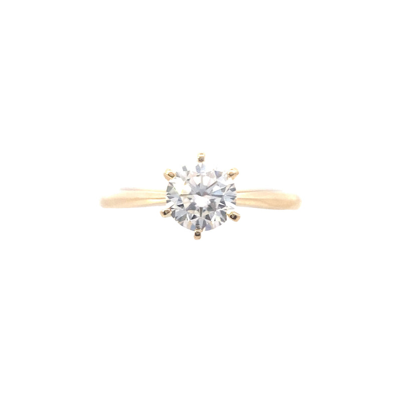 14K Yellow Gold 1CT. Round Lab-Grown Diamond Solitaire Engagement Ring