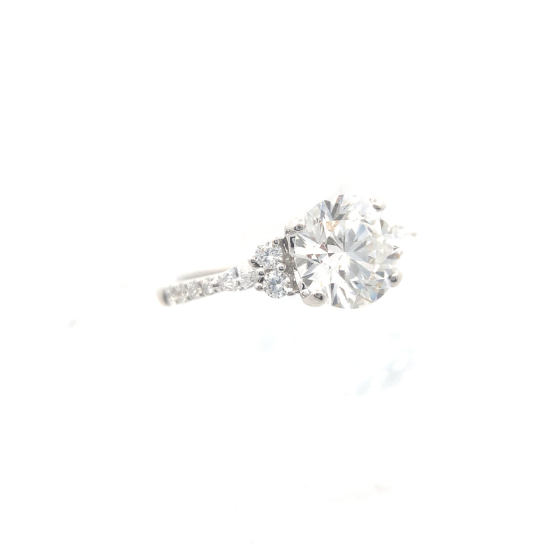 14K White Gold 2CT. Round Center Lab-Grown Diamond Engagement Ring & Wedding Band Set