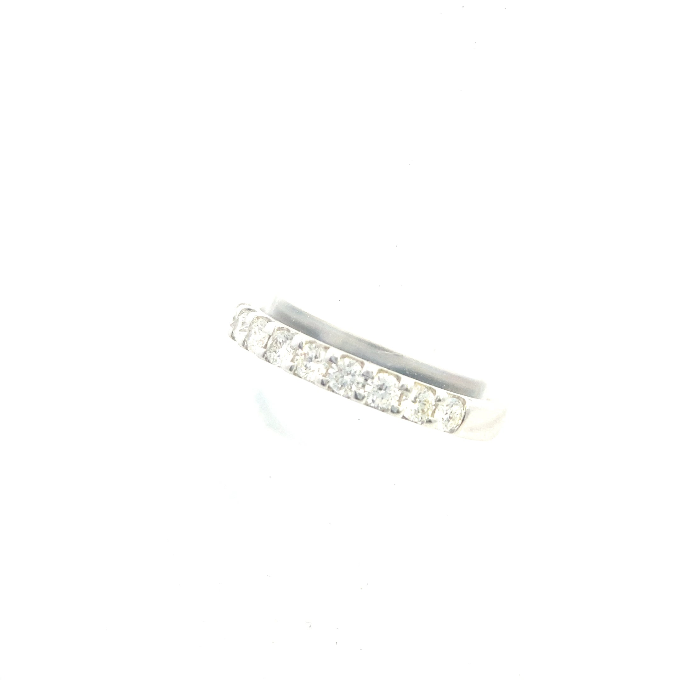 14K White Gold 1/2 CT. Diamond Prong-Set Wedding Band