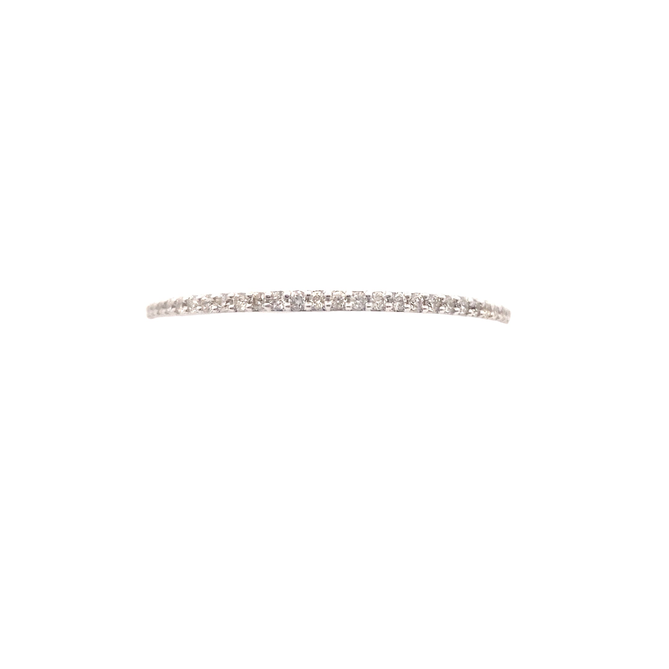 14K White Gold 1/10CT. Single-Row Diamond Wedding Band