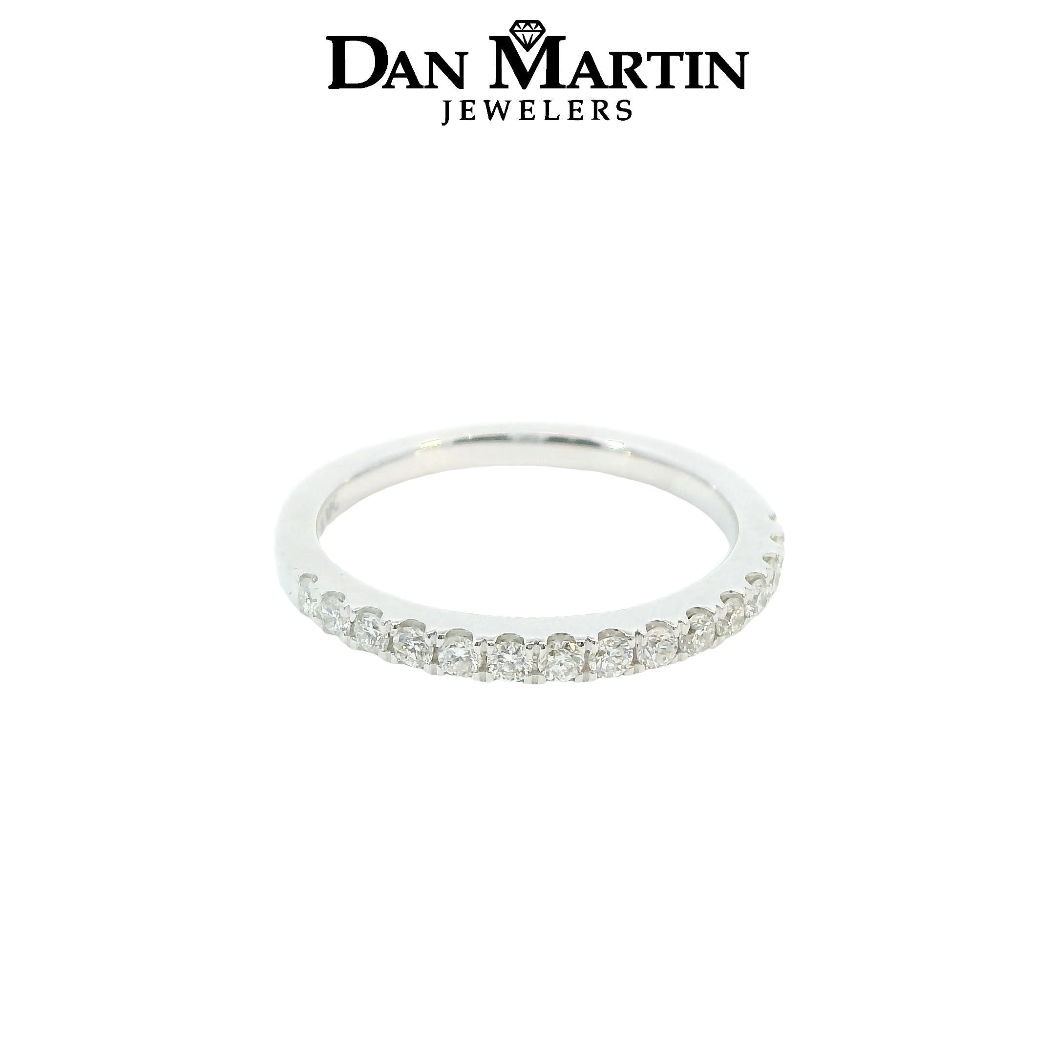 14K White Gold 1/3CT Diamond Wedding Band