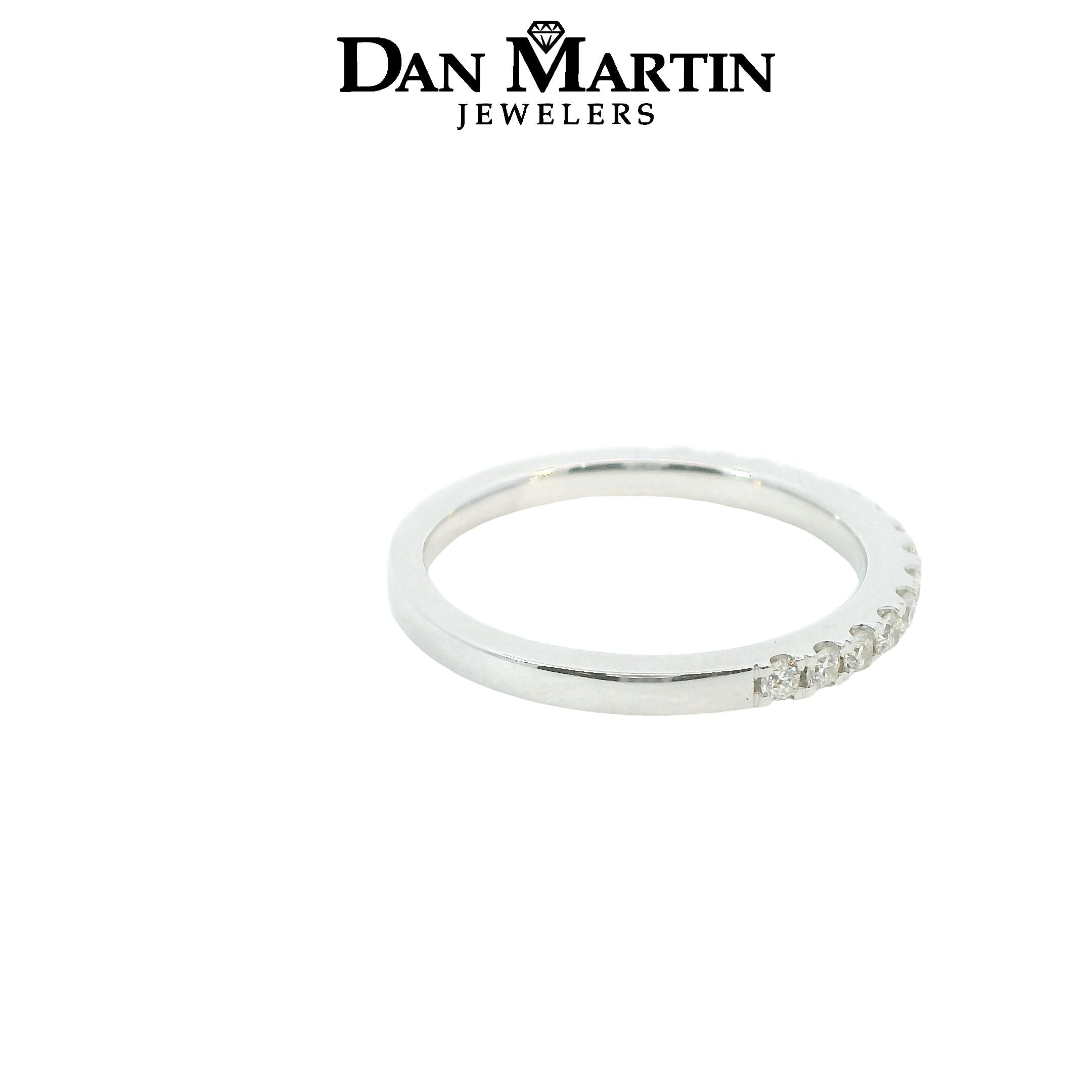 14K White Gold 1/3CT Diamond Wedding Band