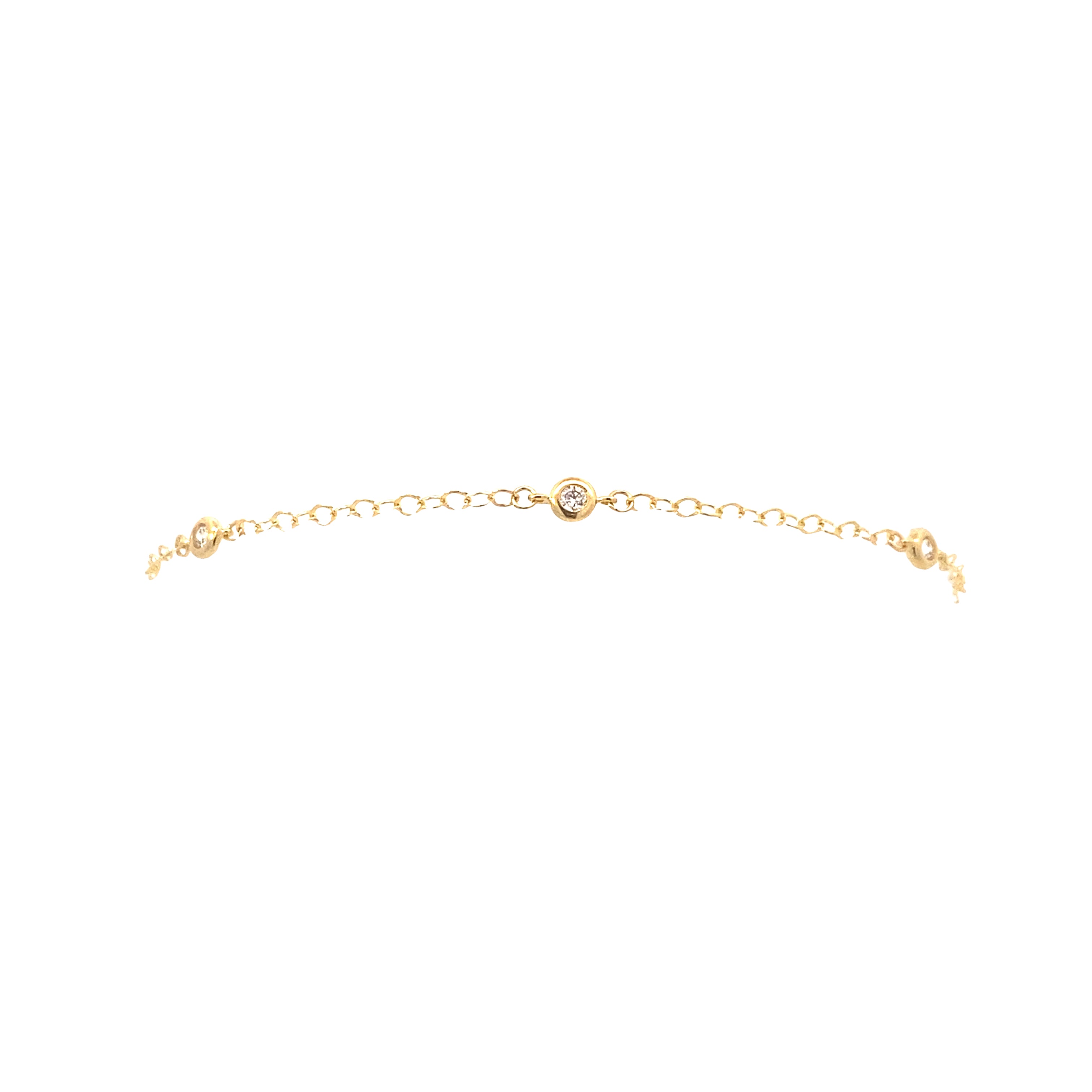 14K Yellow Gold 1/8CT. Diamond Station Bracelet