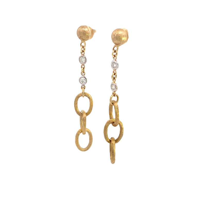 MORRIS & DAVID 14K Yellow Gold 1/4CT. Textured Diamond Bezel Earrings