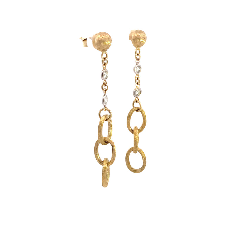 MORRIS & DAVID 14K Yellow Gold 1/4CT. Textured Diamond Bezel Earrings
