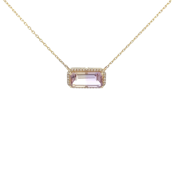 EFFY 14K Yellow Gold Ametrine Necklace with Diamond Accents