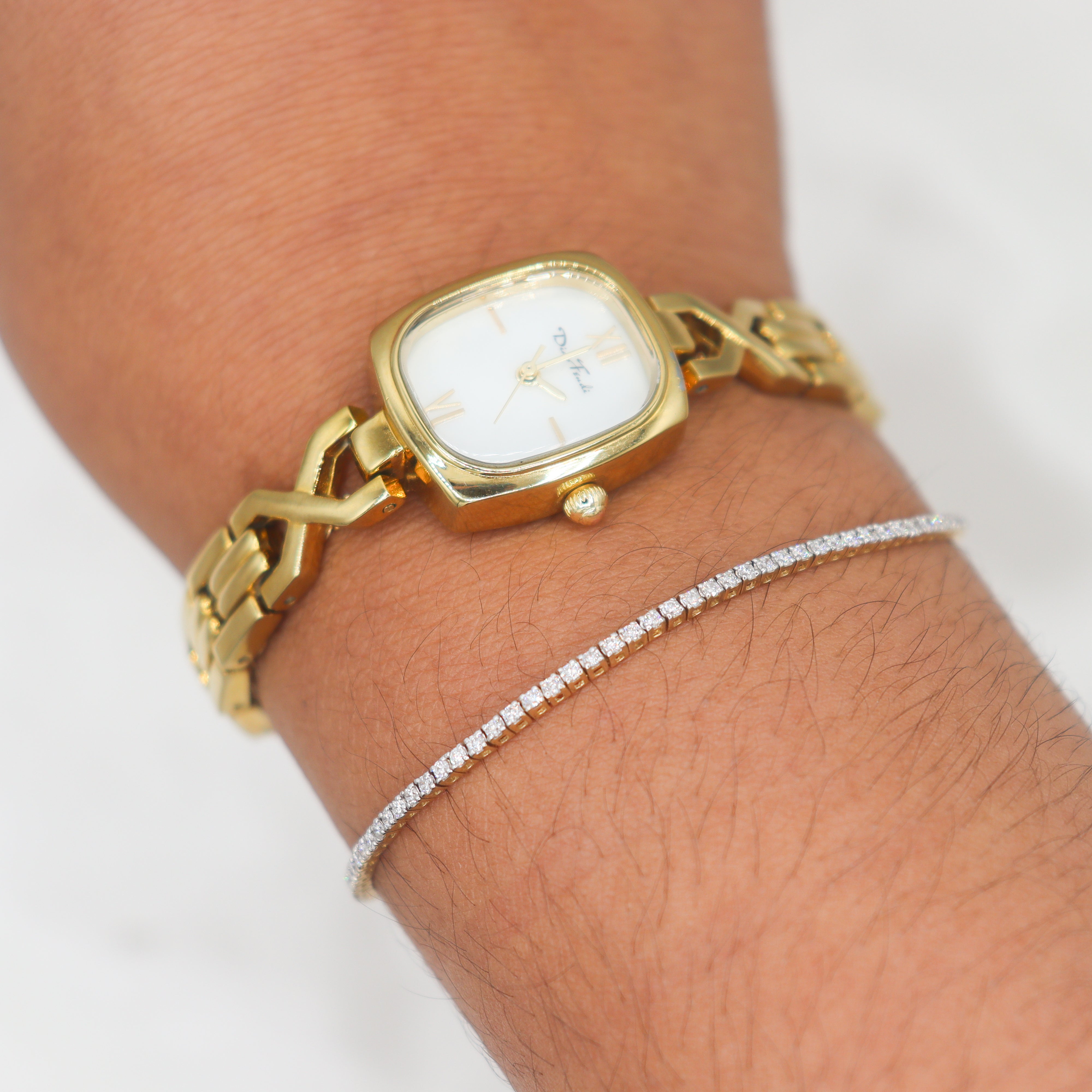 14K Yellow Gold 1CTW. Lab-Grown Diamond Tennis Bracelet