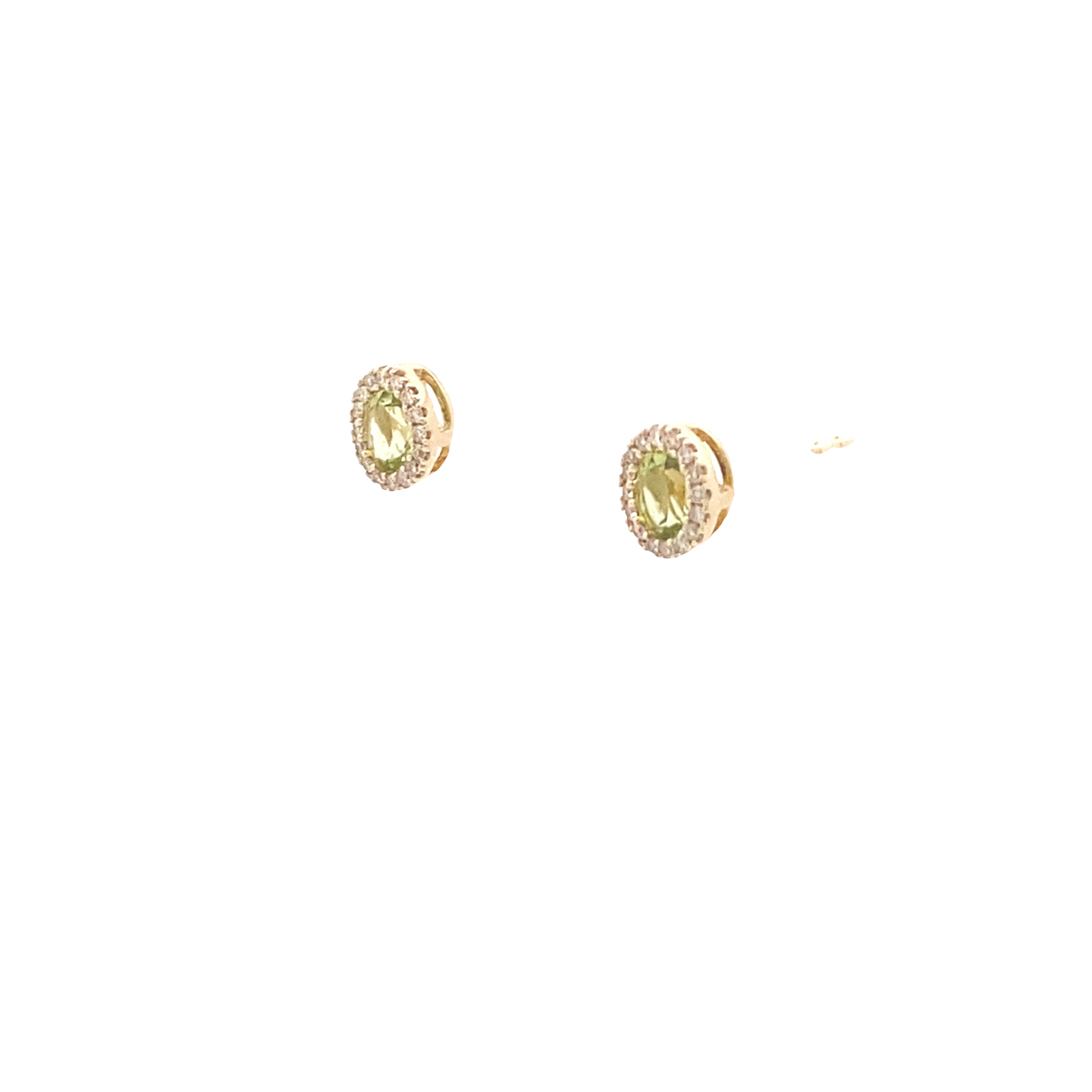 10K Yellow Gold 1/8CT. Citrine & 1/20CT. Diamond Halo Stud Earrings