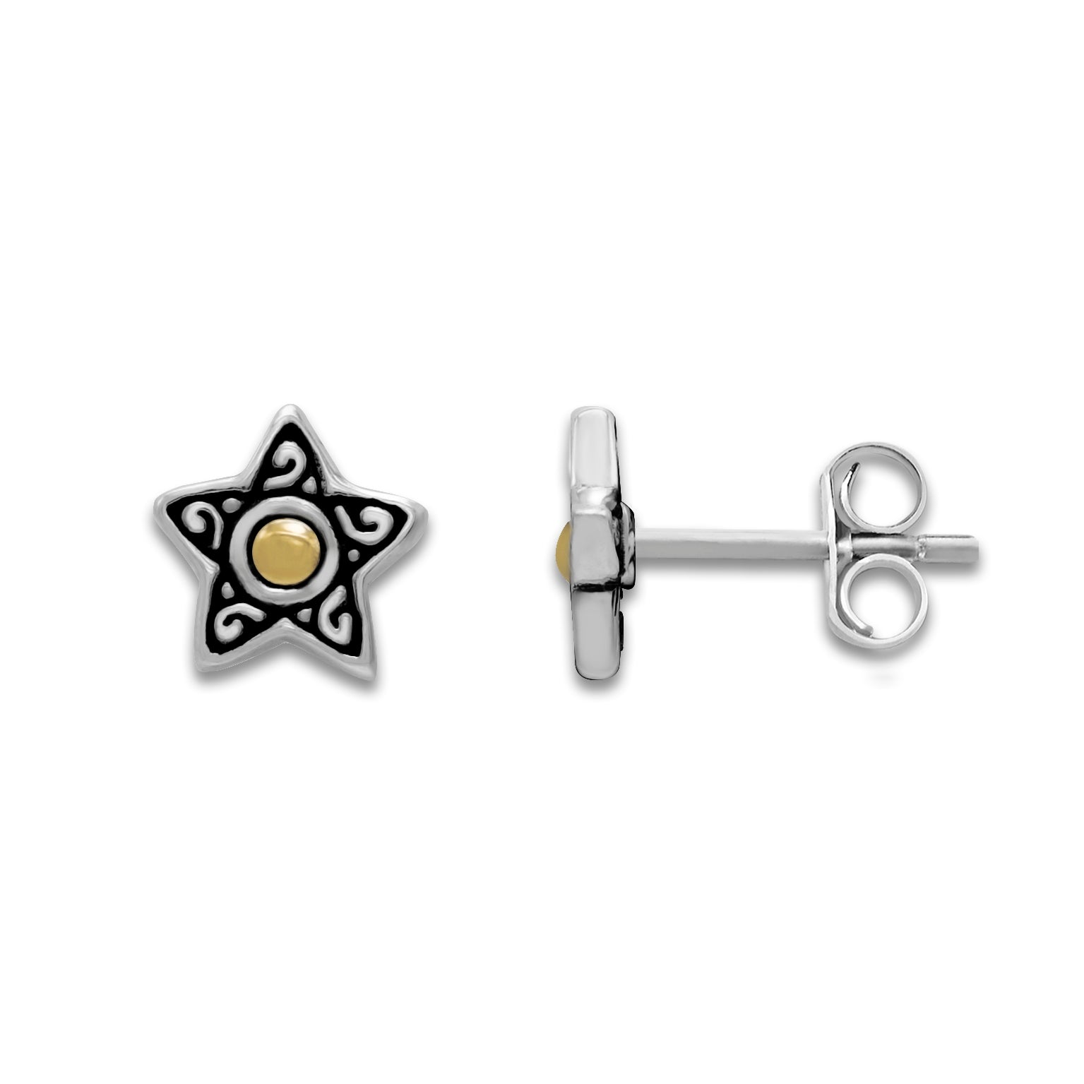 Samuel B. Sterling Silver & 18K Yellow Gold Star Stud Earrings