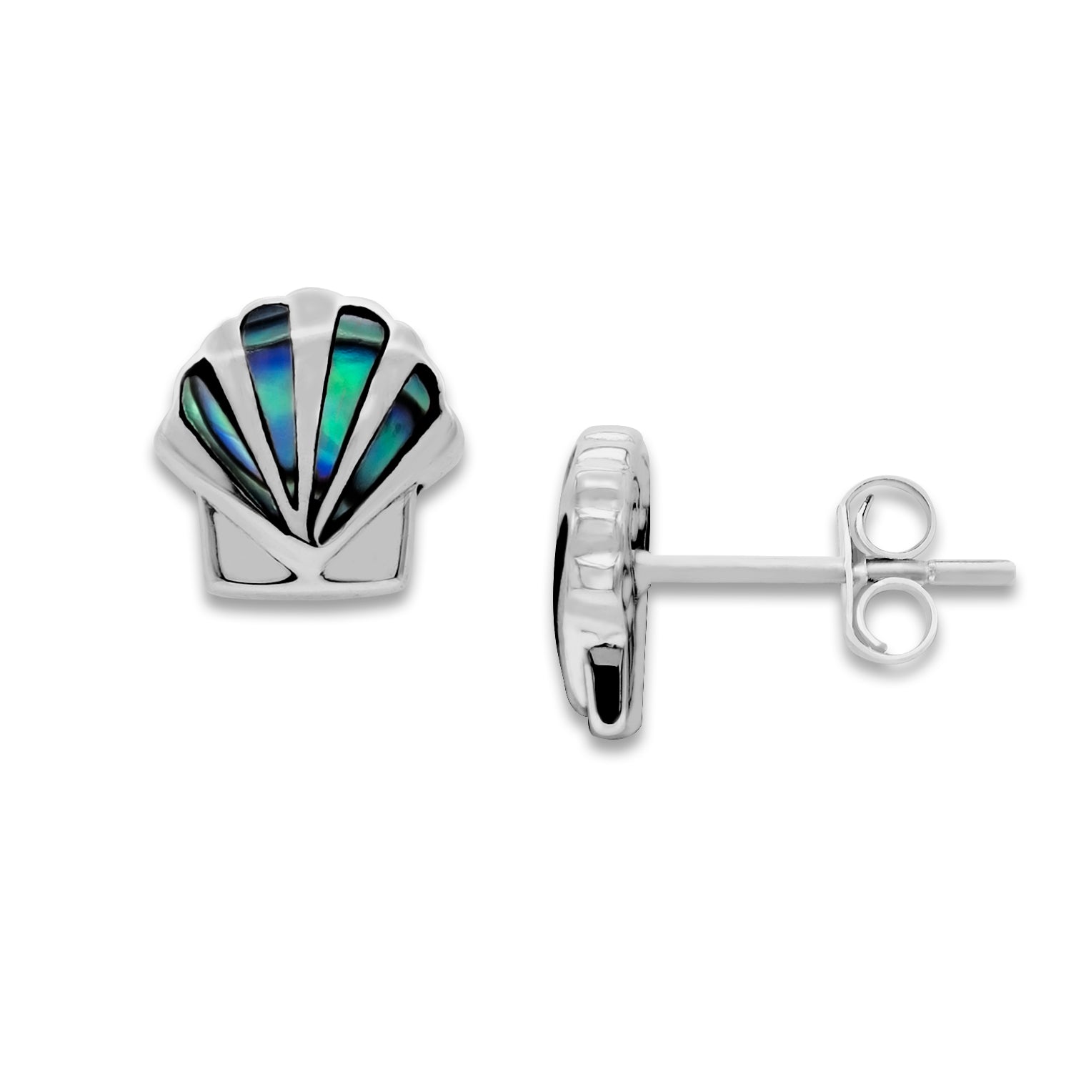 Samuel B. Sterling Silver Abalone Seashell Stud Earrings