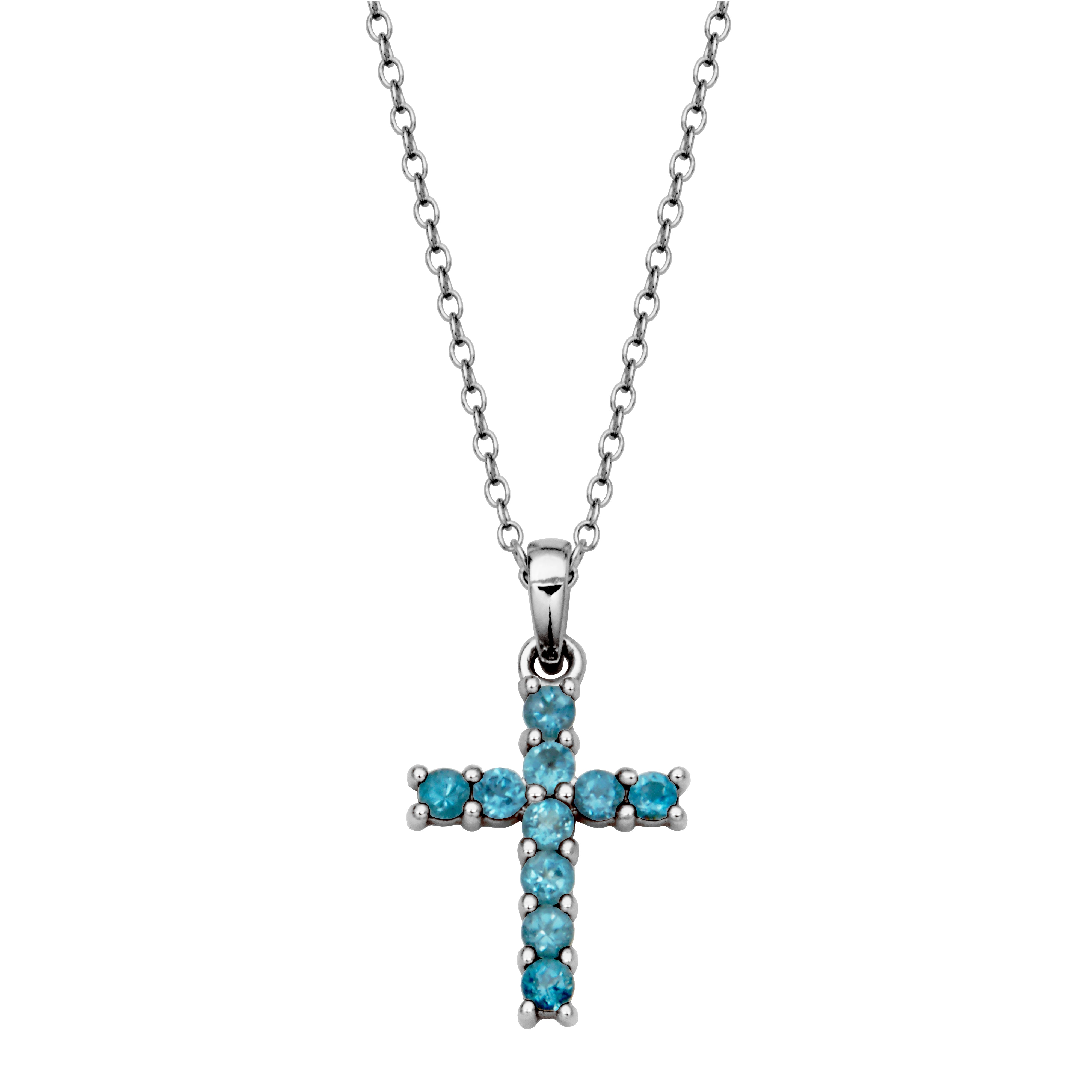 Samuel B. "Mini Dazzle London Blue Topaz Pendant" Necklace