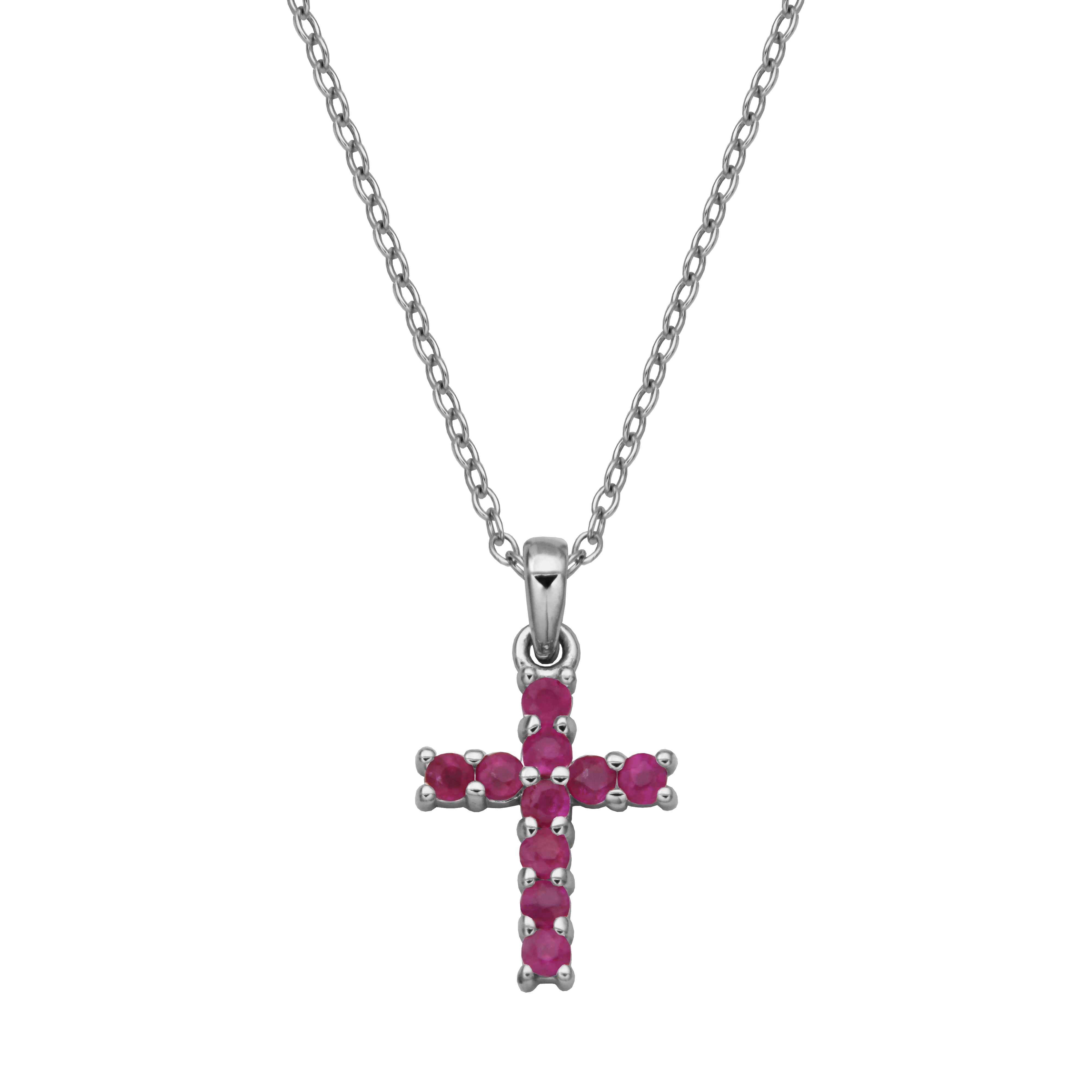 Samuel B. "Mini Dazzle Ruby Pendant" Necklace