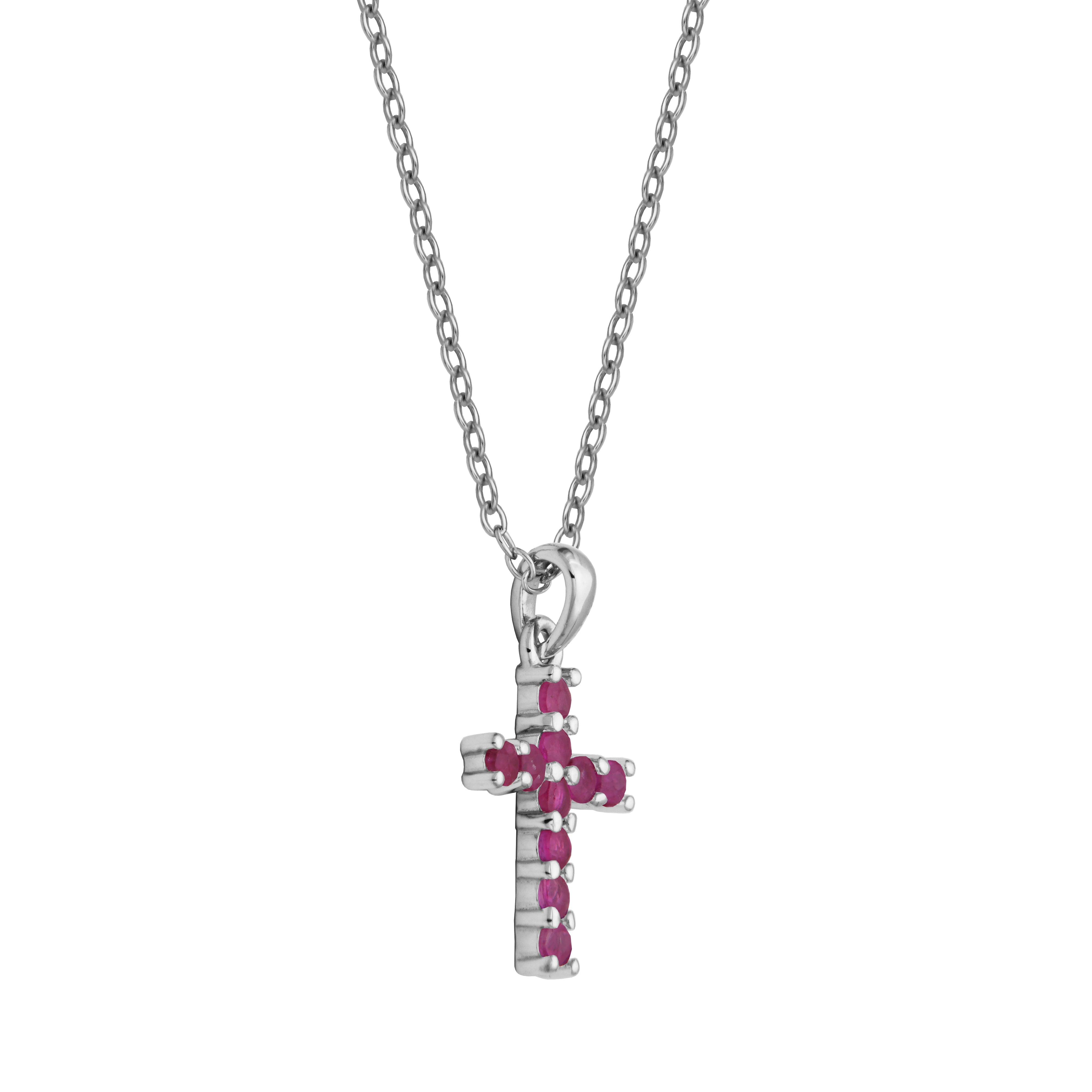 Samuel B. "Mini Dazzle Ruby Pendant" Necklace