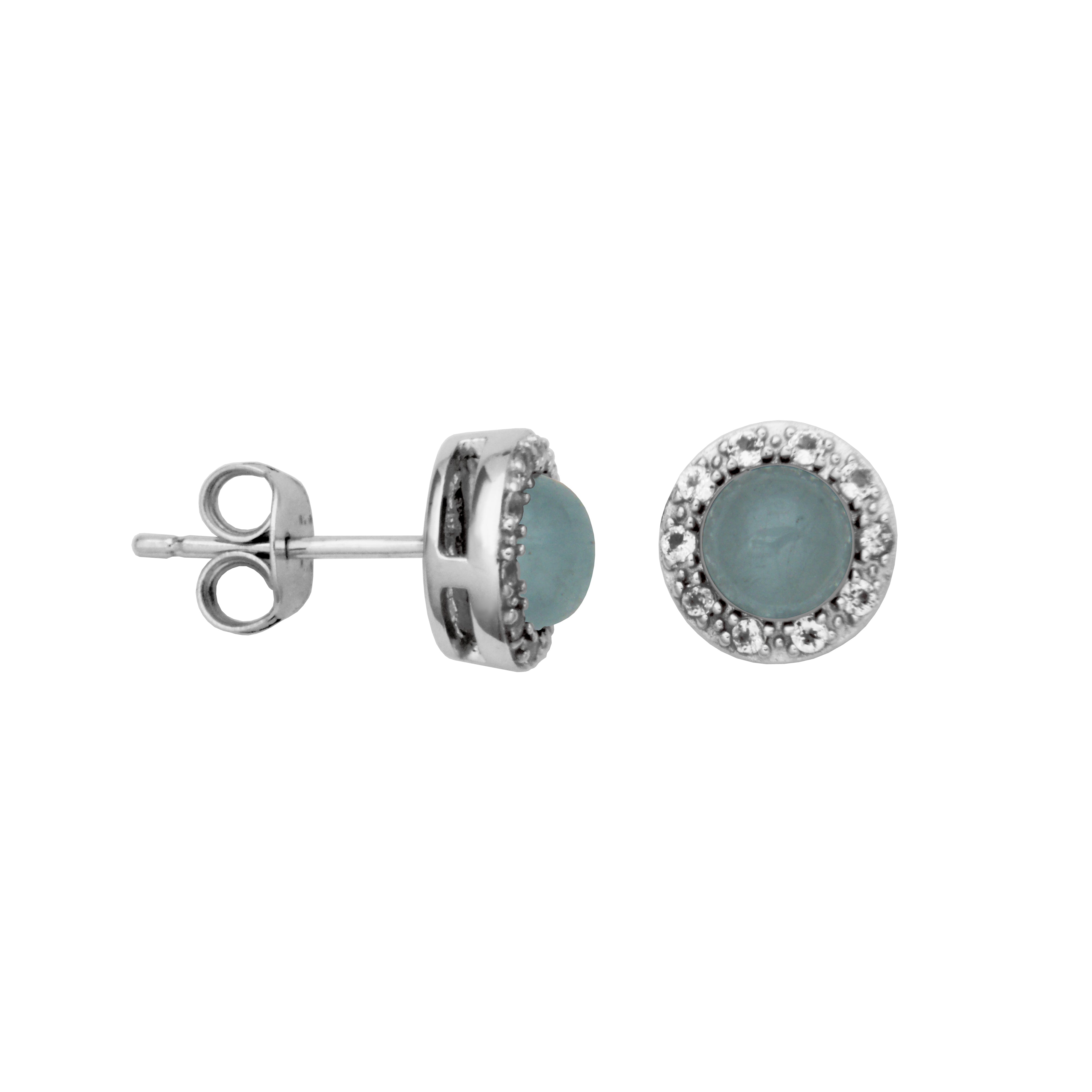 Samuel B. "Dazzle" Genuine Milky Aquamarine Earrings