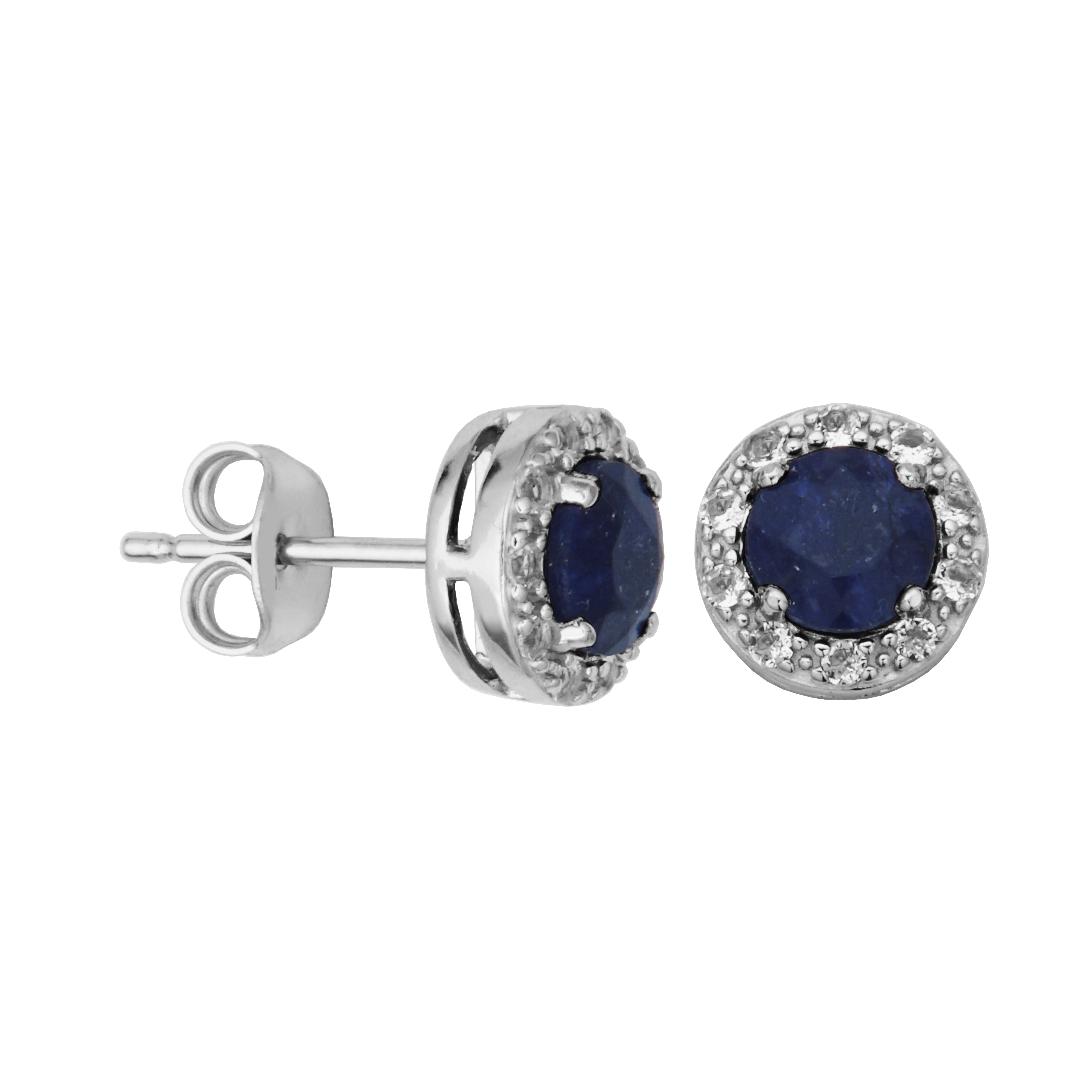 Samuel B. "Dazzle" Blue Sapphire Corundum Earrings