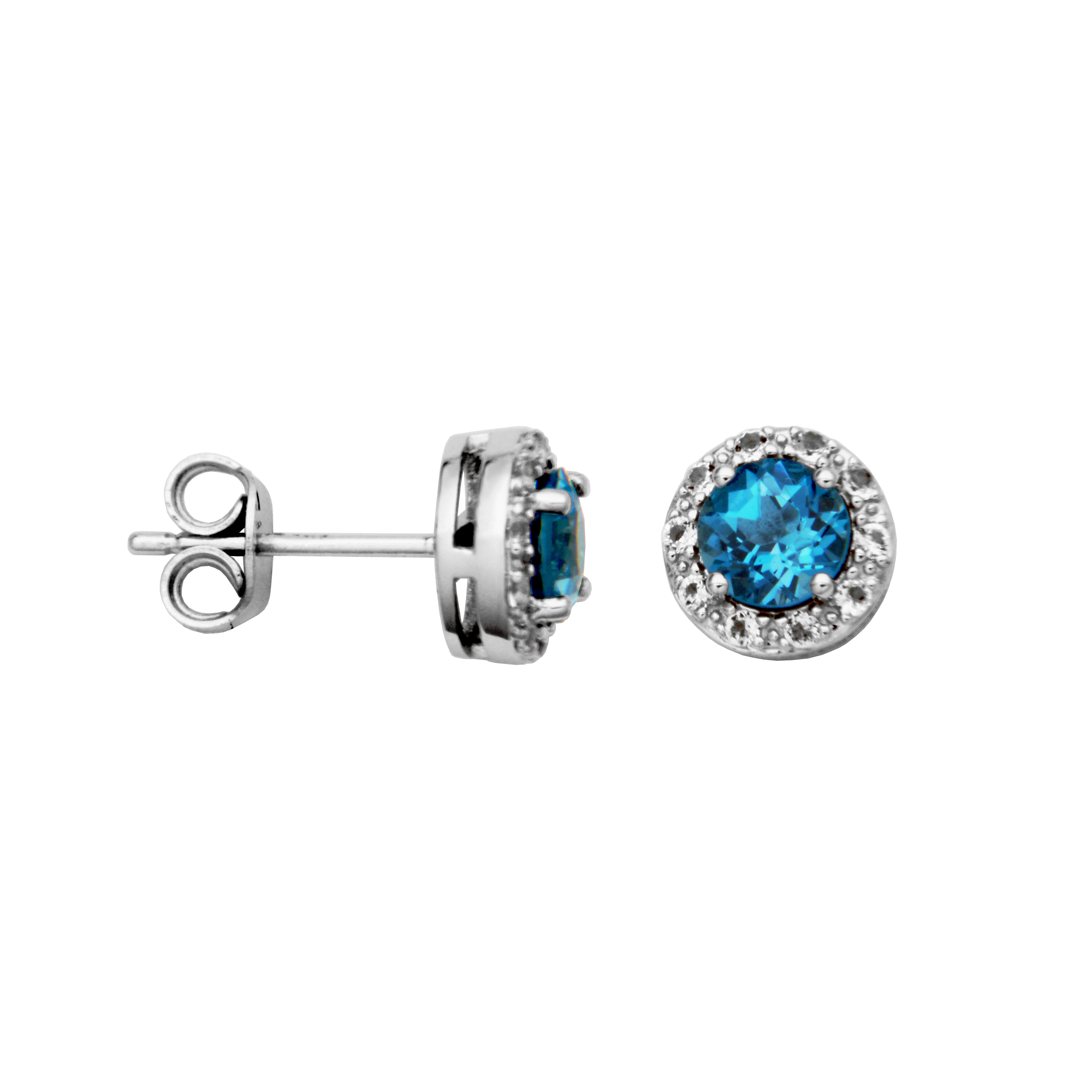 Samuel B. "Dazzle" Genuine London Blue Topaz Earrings