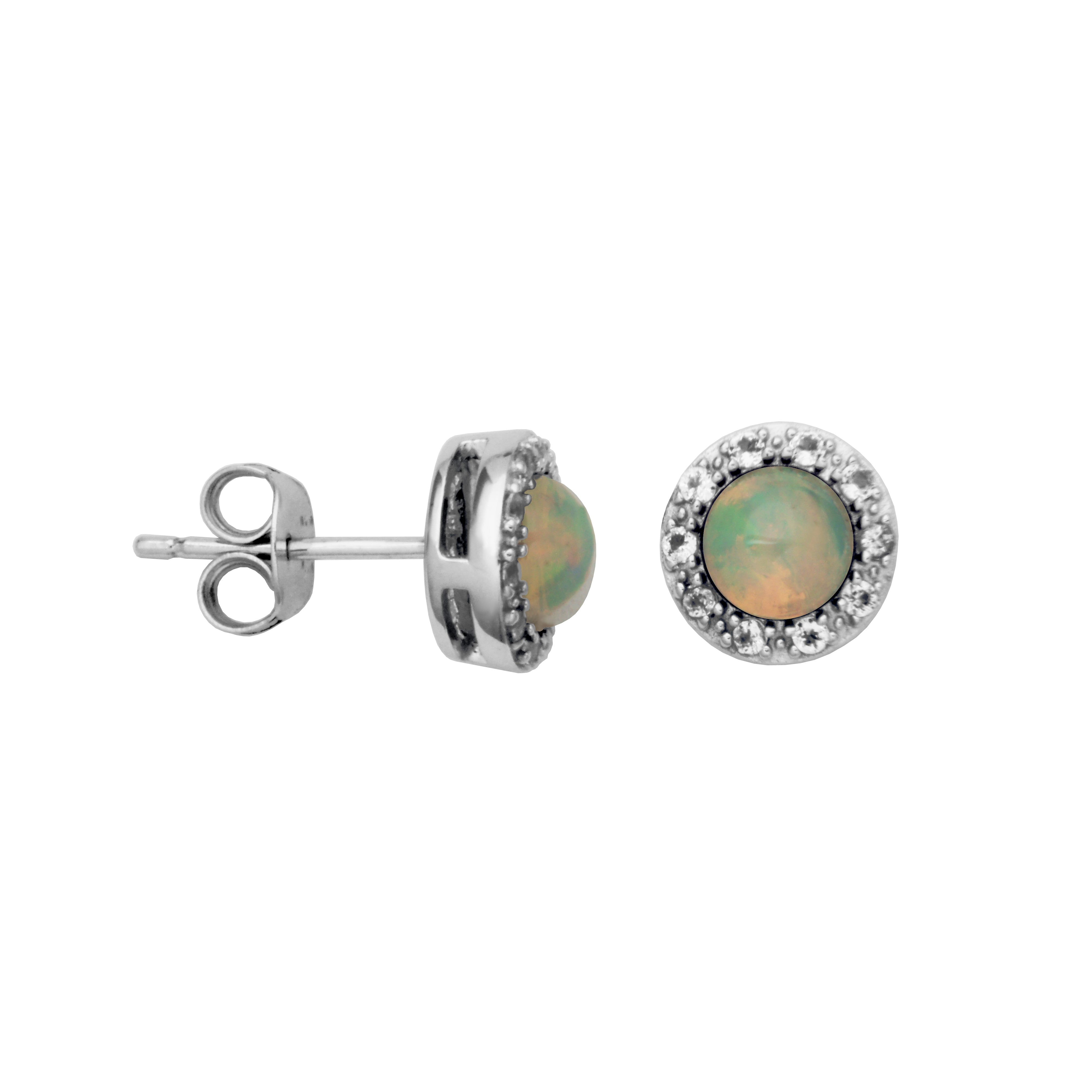 Samuel B. "Dazzle" Ethiopian Opal & White Topaz Earrings