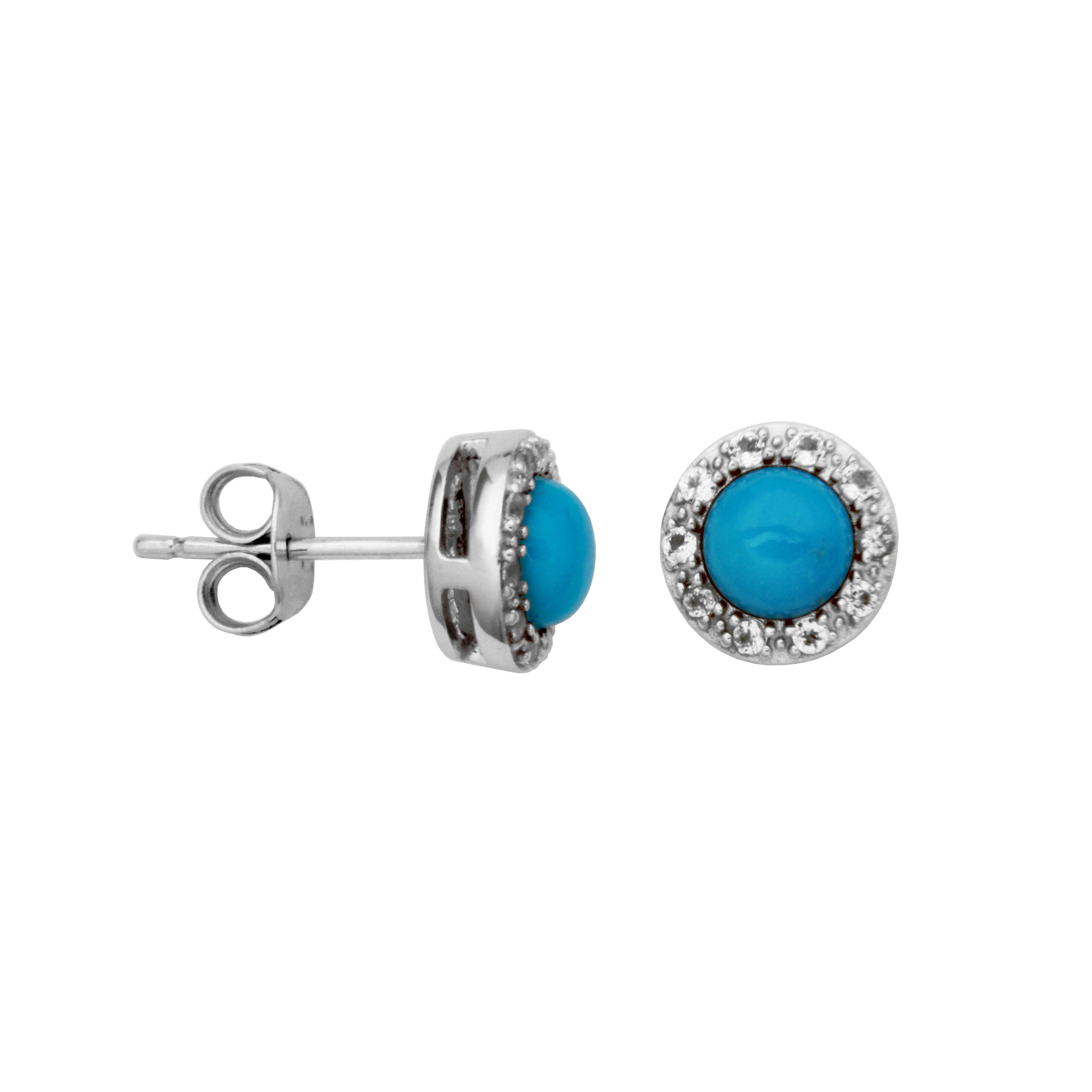 Samuel B. "Dazzle" Genuine Sleepy Beauty Turquoise Earrings