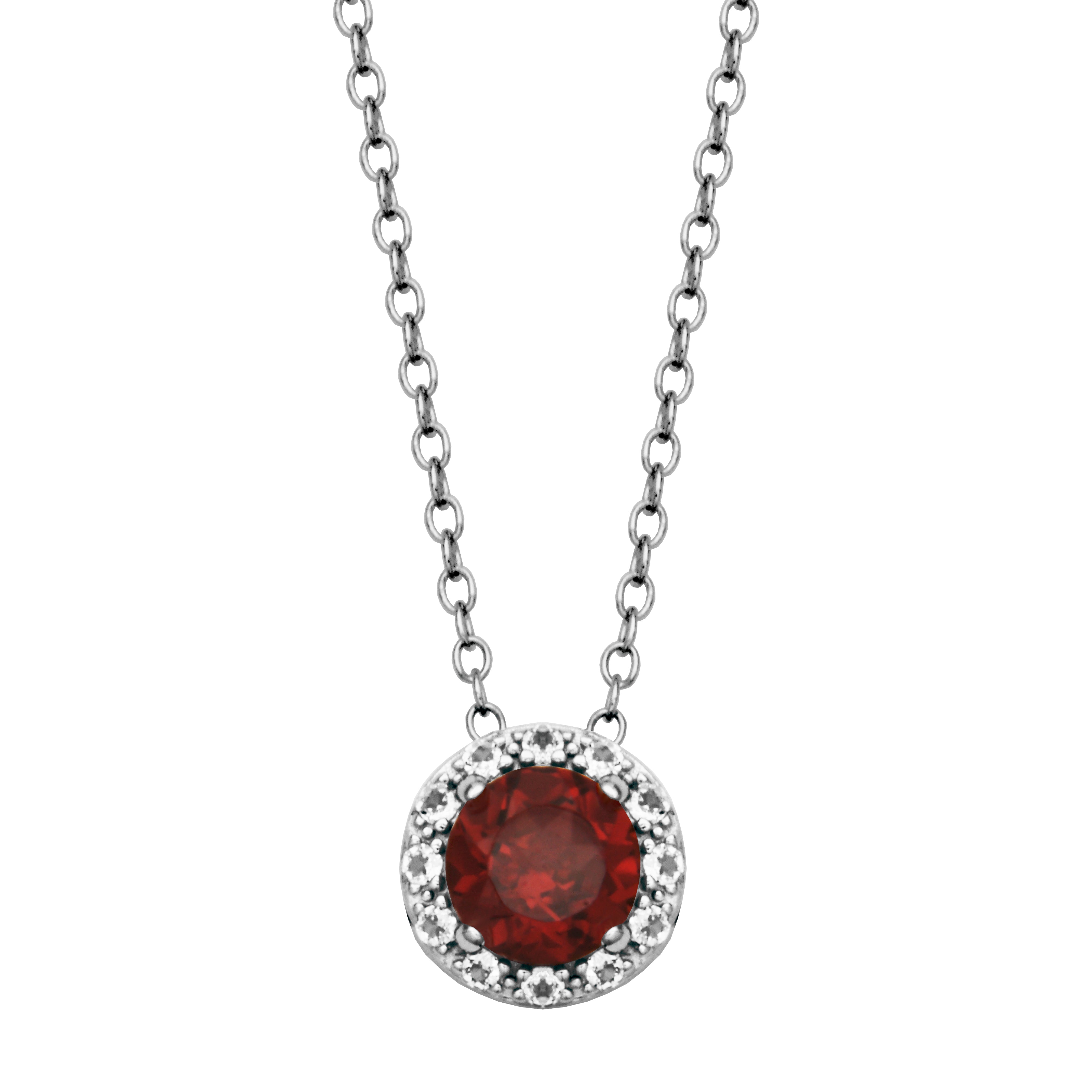 Sterling Silver garnet necklace