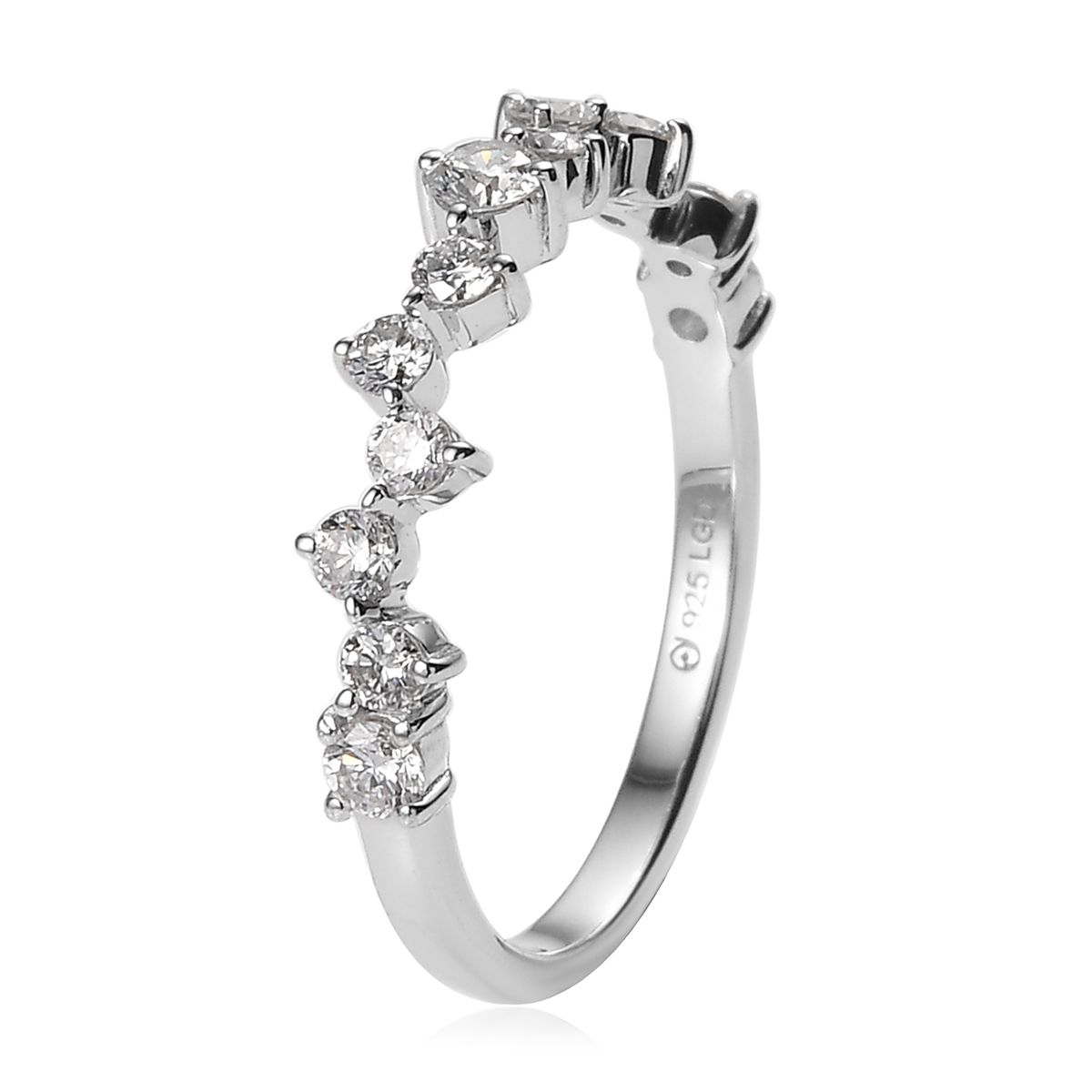 Sterling Silver 0.50CTW. Lab-Grown Diamond Scattered Band