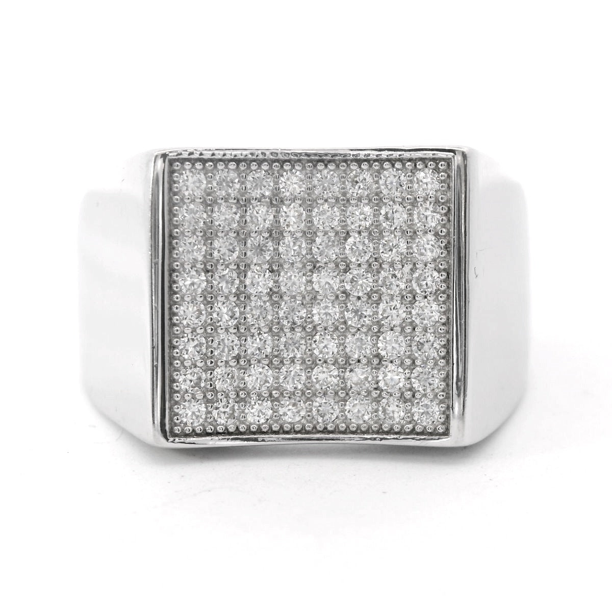 Sterling Silver Men's 2CT. Moissanite Concave Ring