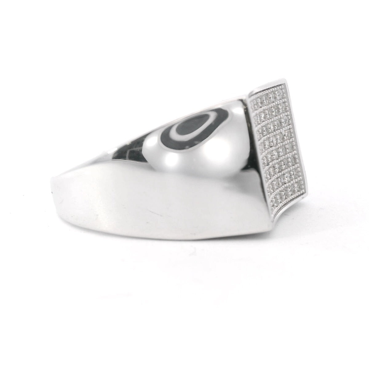 Sterling Silver Men's 2CT. Moissanite Concave Ring